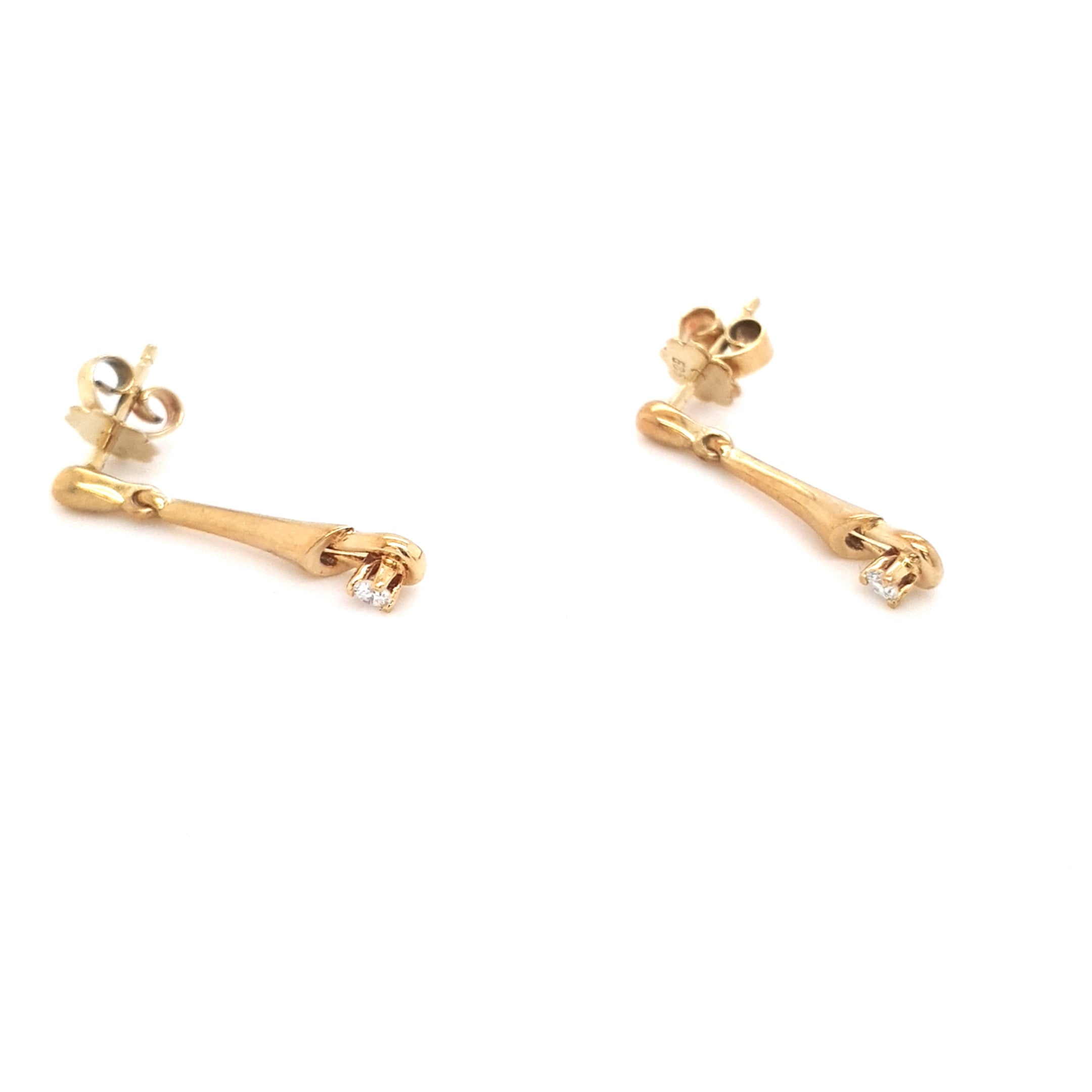 Ohrringe Gelb Gold 585 Stecker Brillant Schmuck Damen Geschenk