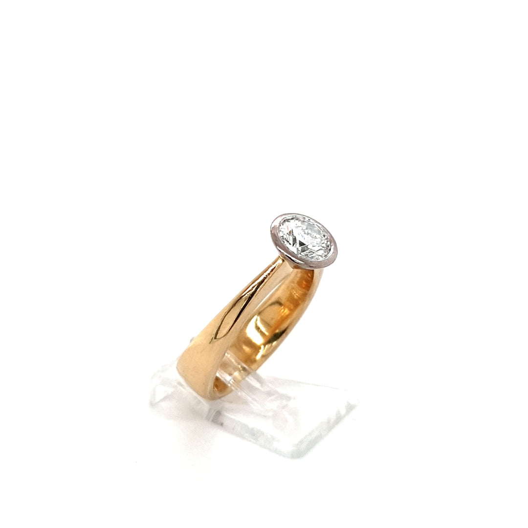 Ring Gelb Weiß Gold 750 Brillant Schmuck Damen 198693