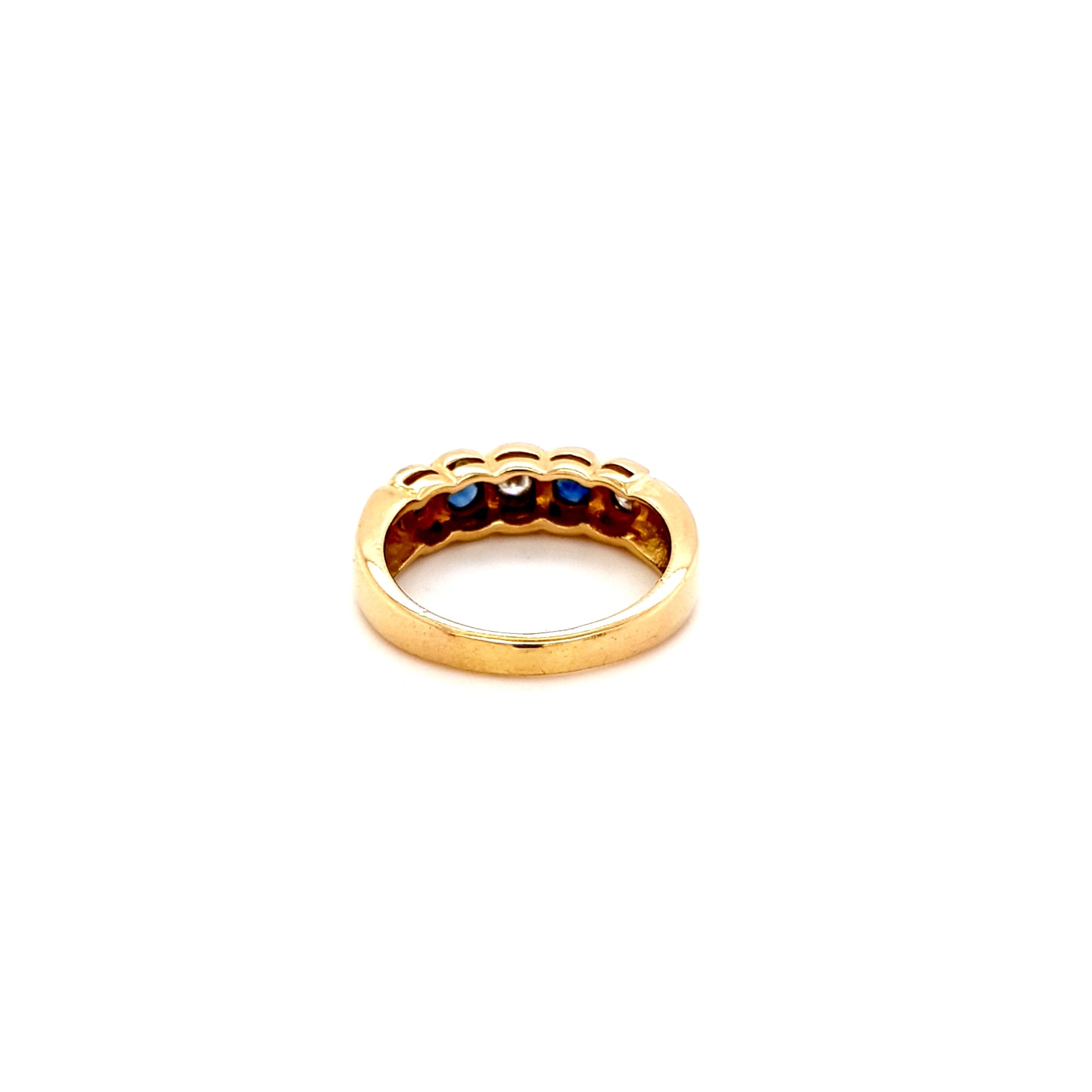 Ring Gold 750 18 kt Brillanten Schmucksteine Blau Damen