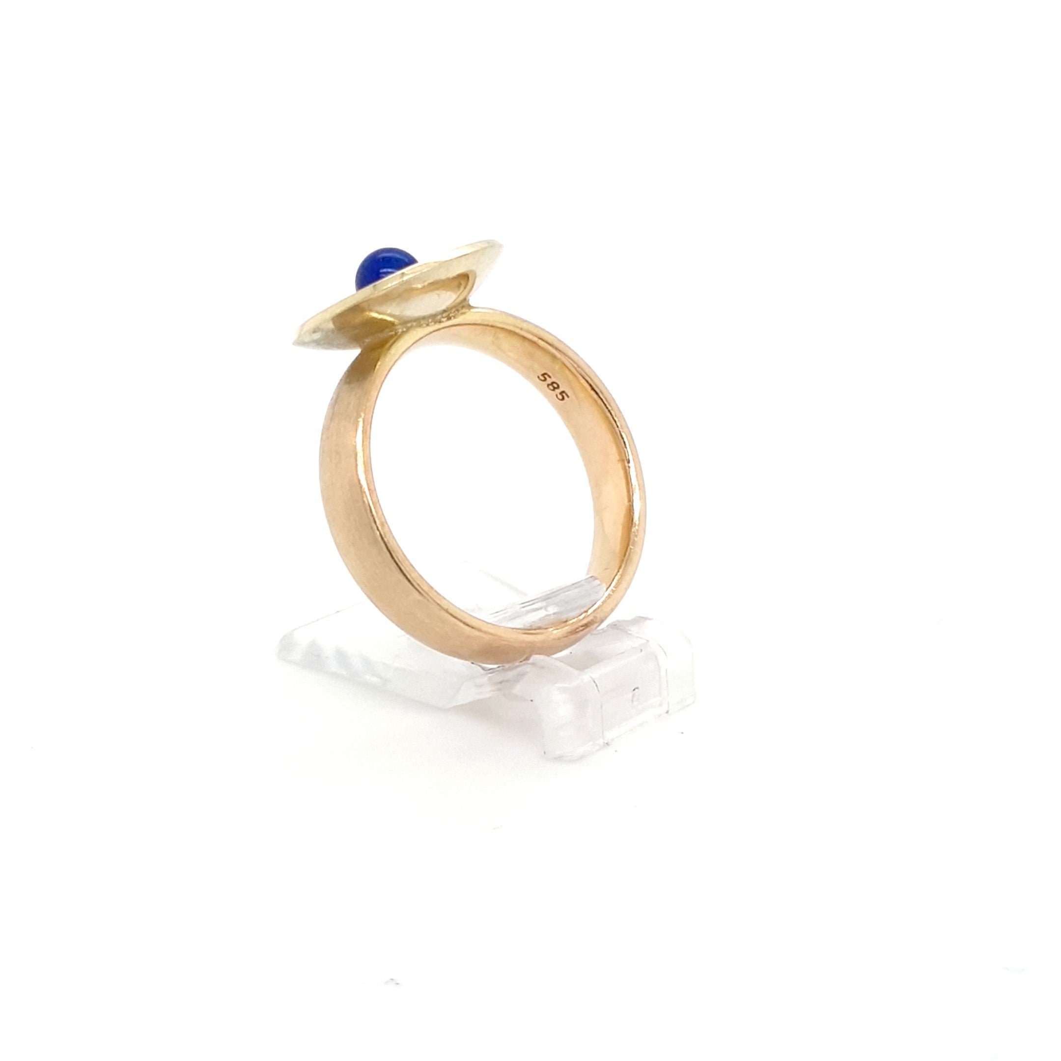 Ring Damen Gelbgold Lapis Lazuli Kugel 585 14 kt Schmuck