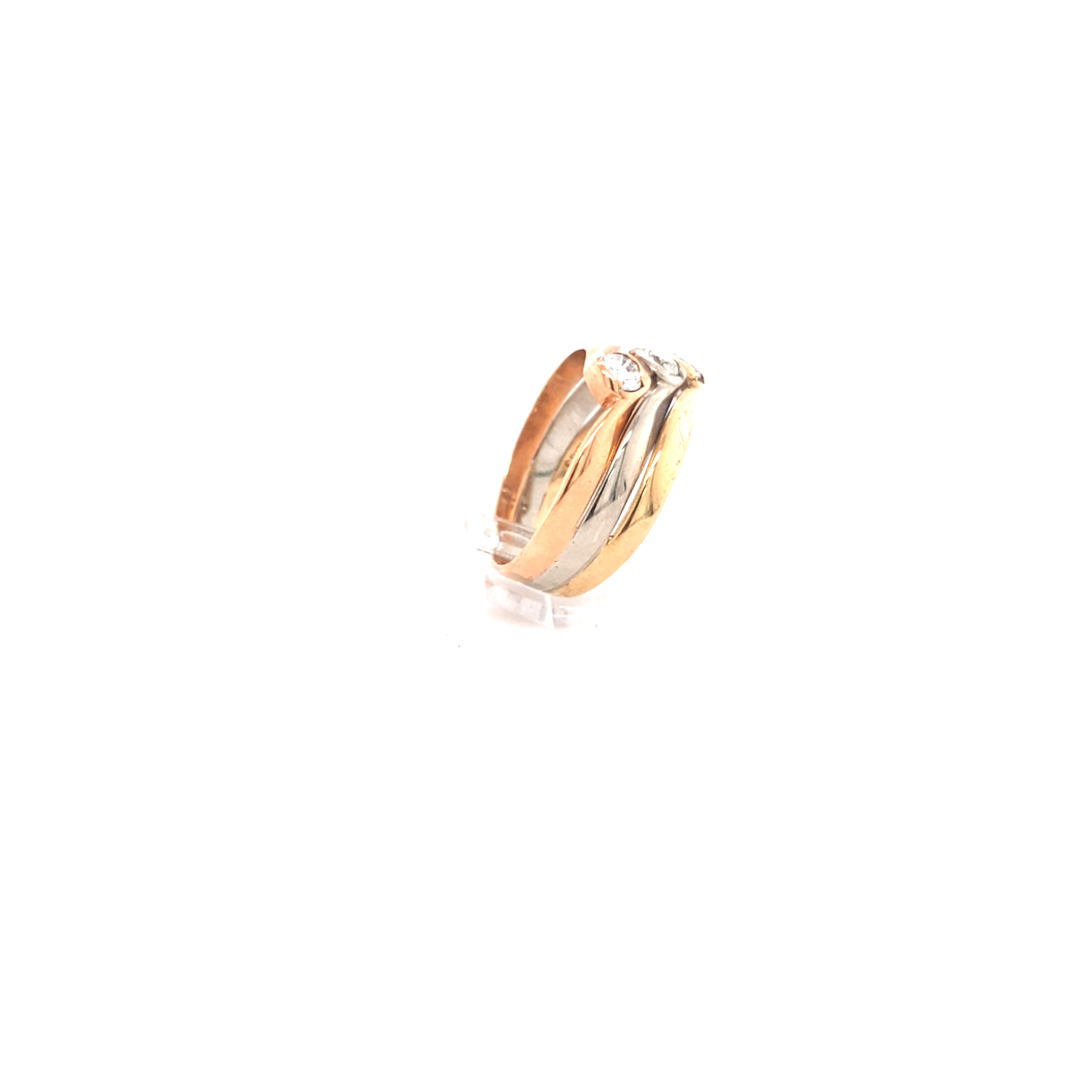 Damen Ring Gelb Weiß Rot Gold 585 14 kt. Brillanten Schmuck