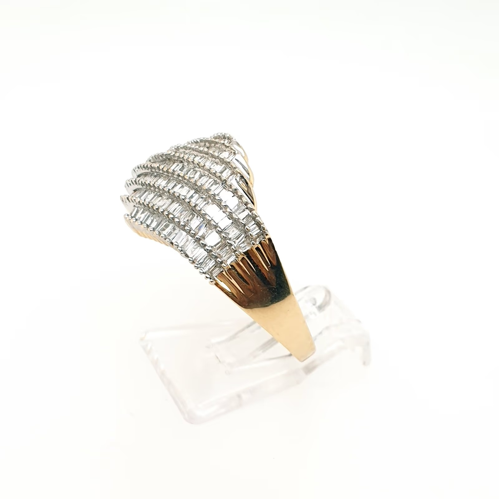Diamant Ring Baguetteschliff Gelbgold 585 14 Karat Gr. 66