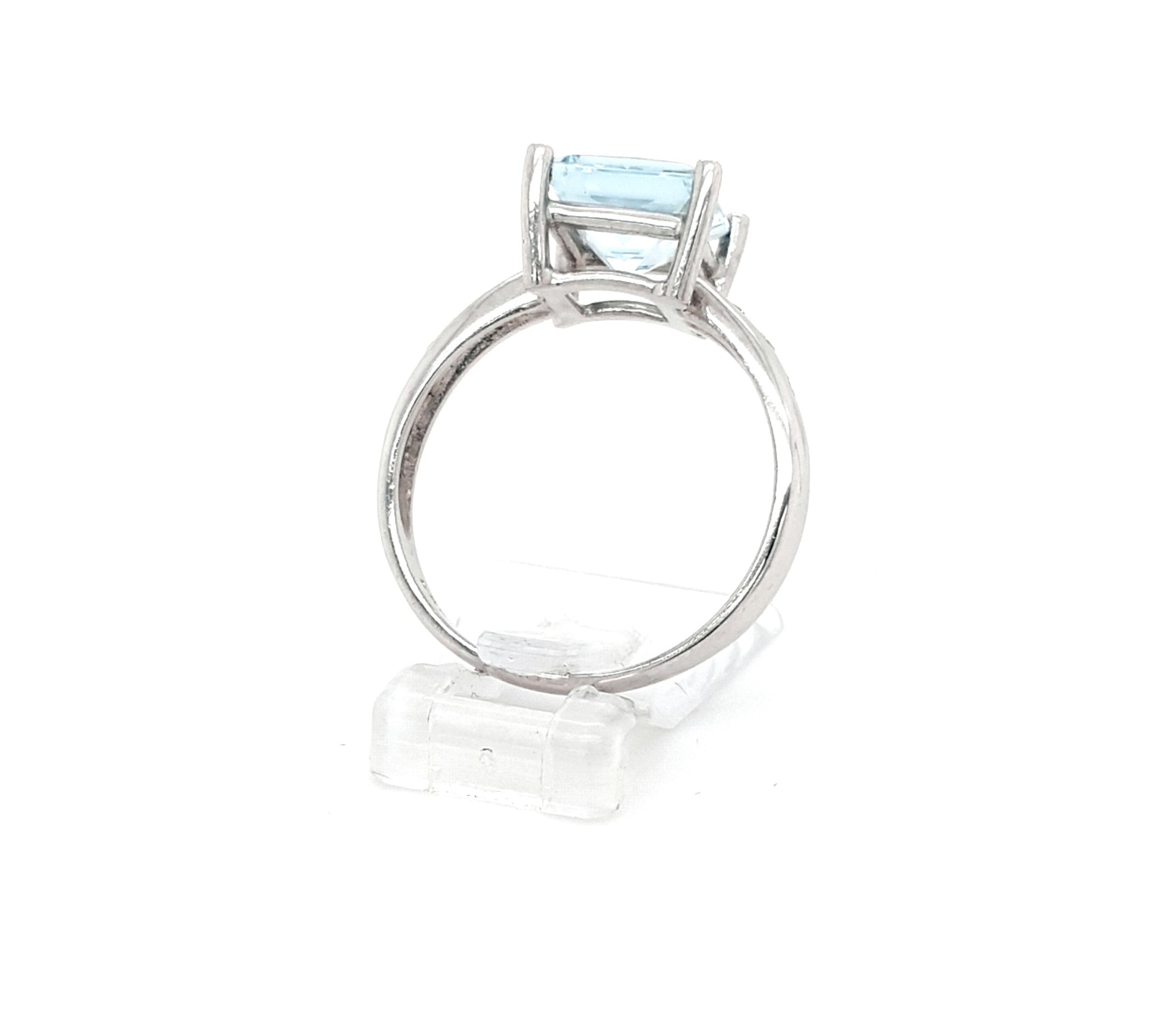 Damen Ring Weißgold 585 14 kt Topas und Brillanten Schmuck Geschenk