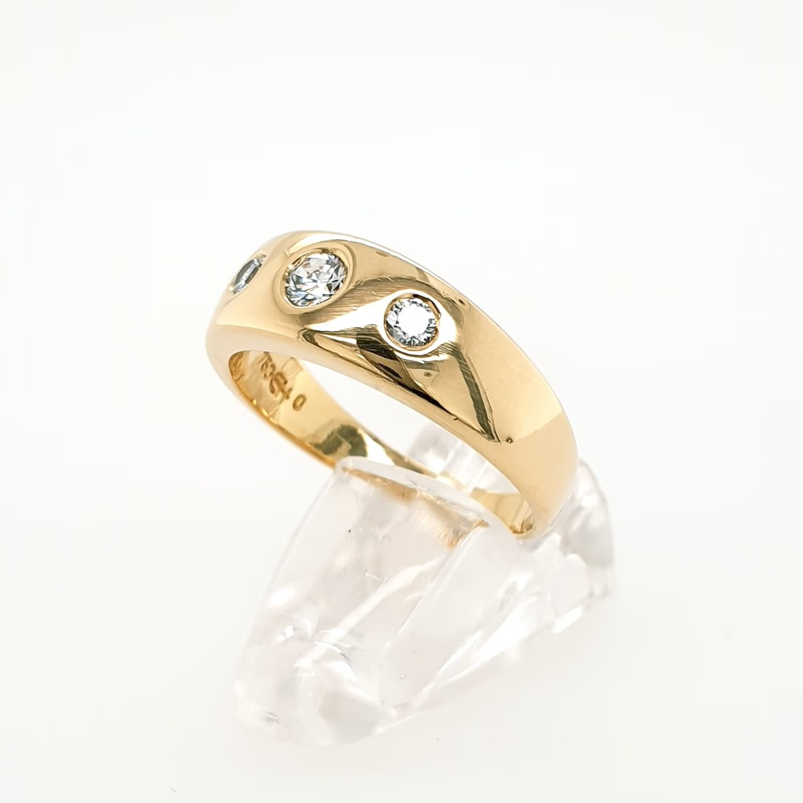 Brillant Bandring 0,24 ct, 18 Karat, 750 Gelbgold, Größe 53