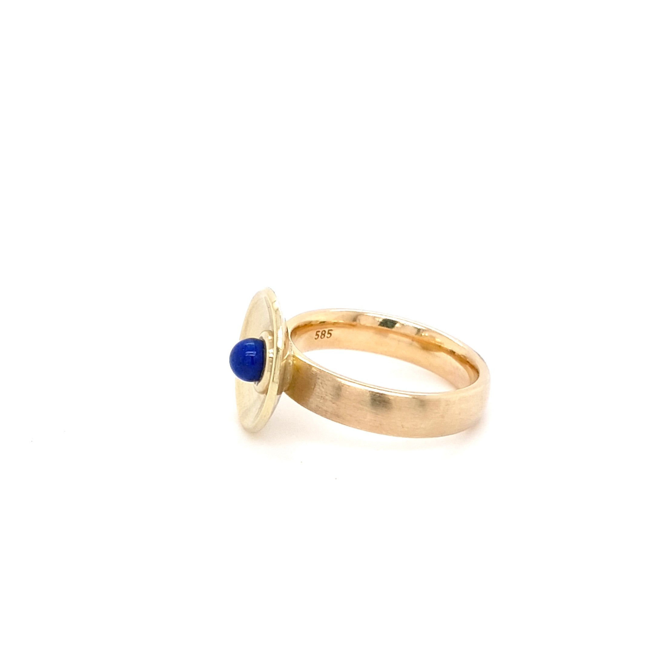 Ring Damen Gelbgold Lapis Lazuli Kugel 585 14 kt Schmuck