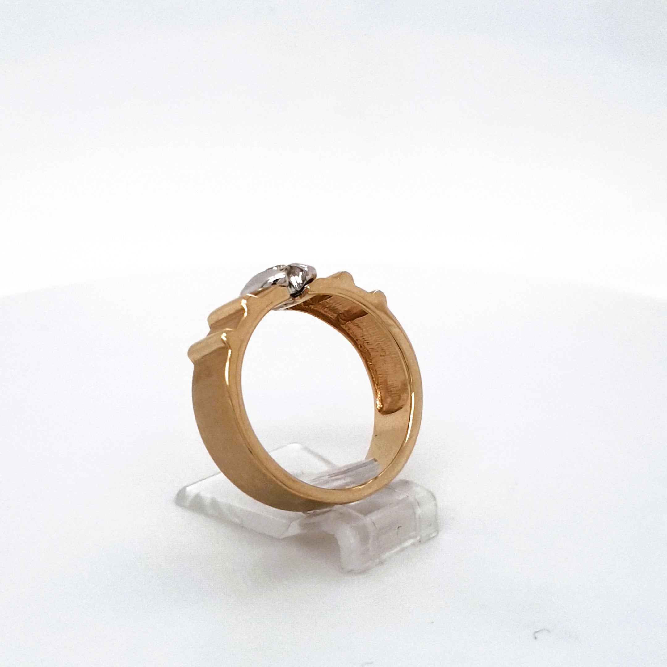 Ring Gelb Weiß Gold 585 Brillant Unisex Schmuck