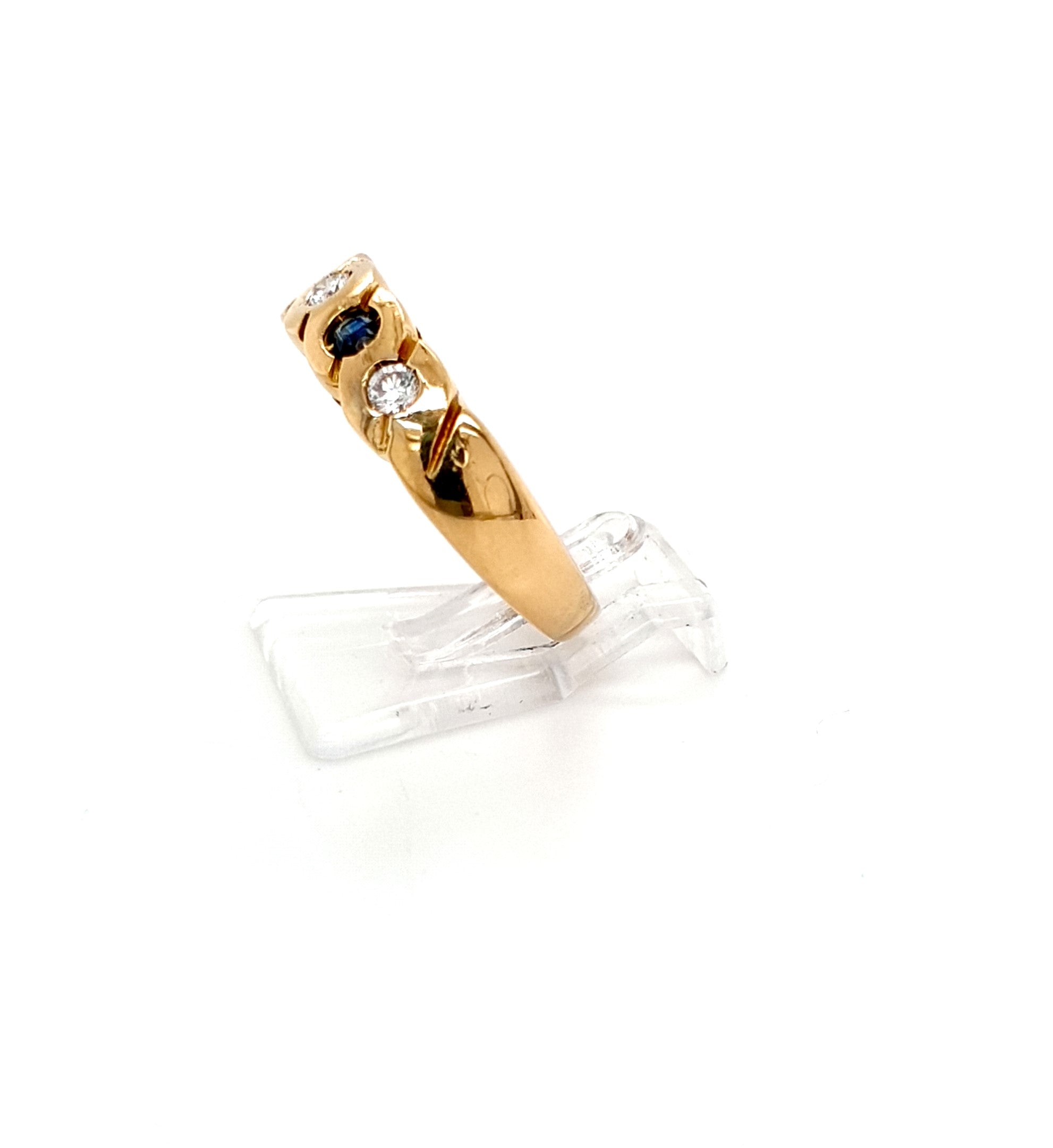 Ring Gold 750 18 kt Brillanten Schmucksteine Blau Damen