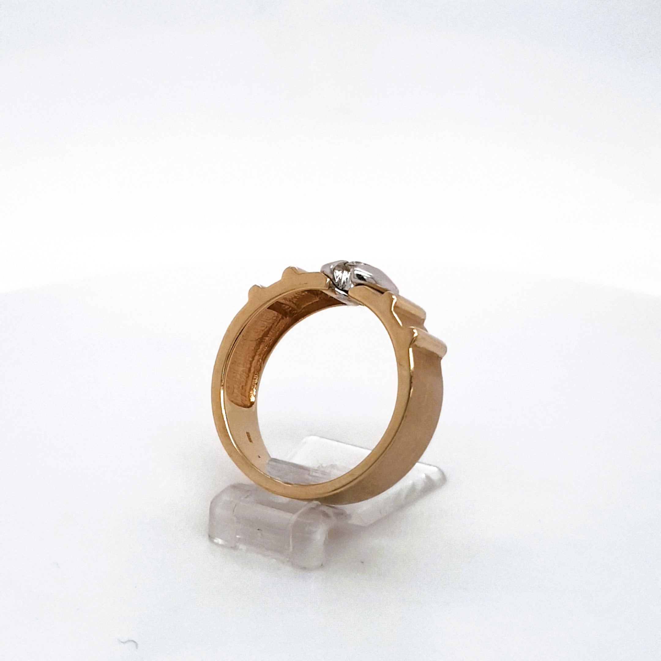 Ring Gelb Weiß Gold 585 Brillant Unisex Schmuck