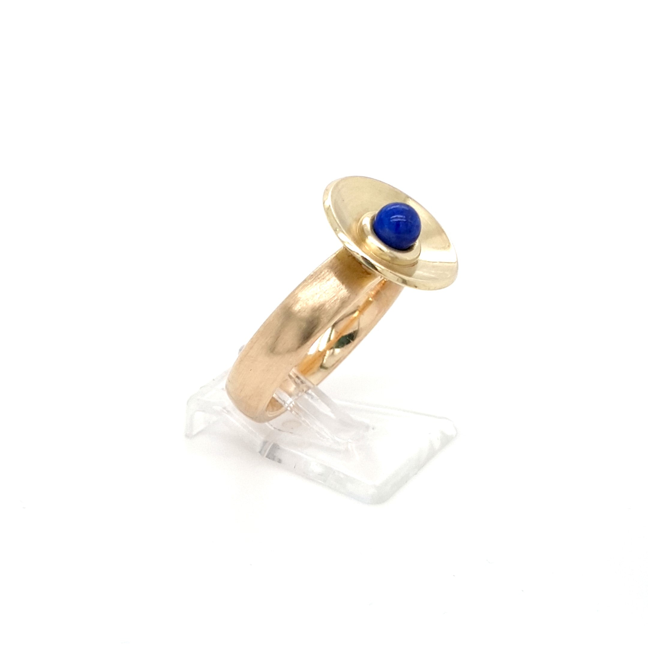 Ring Damen Gelbgold Lapis Lazuli Kugel 585 14 kt Schmuck