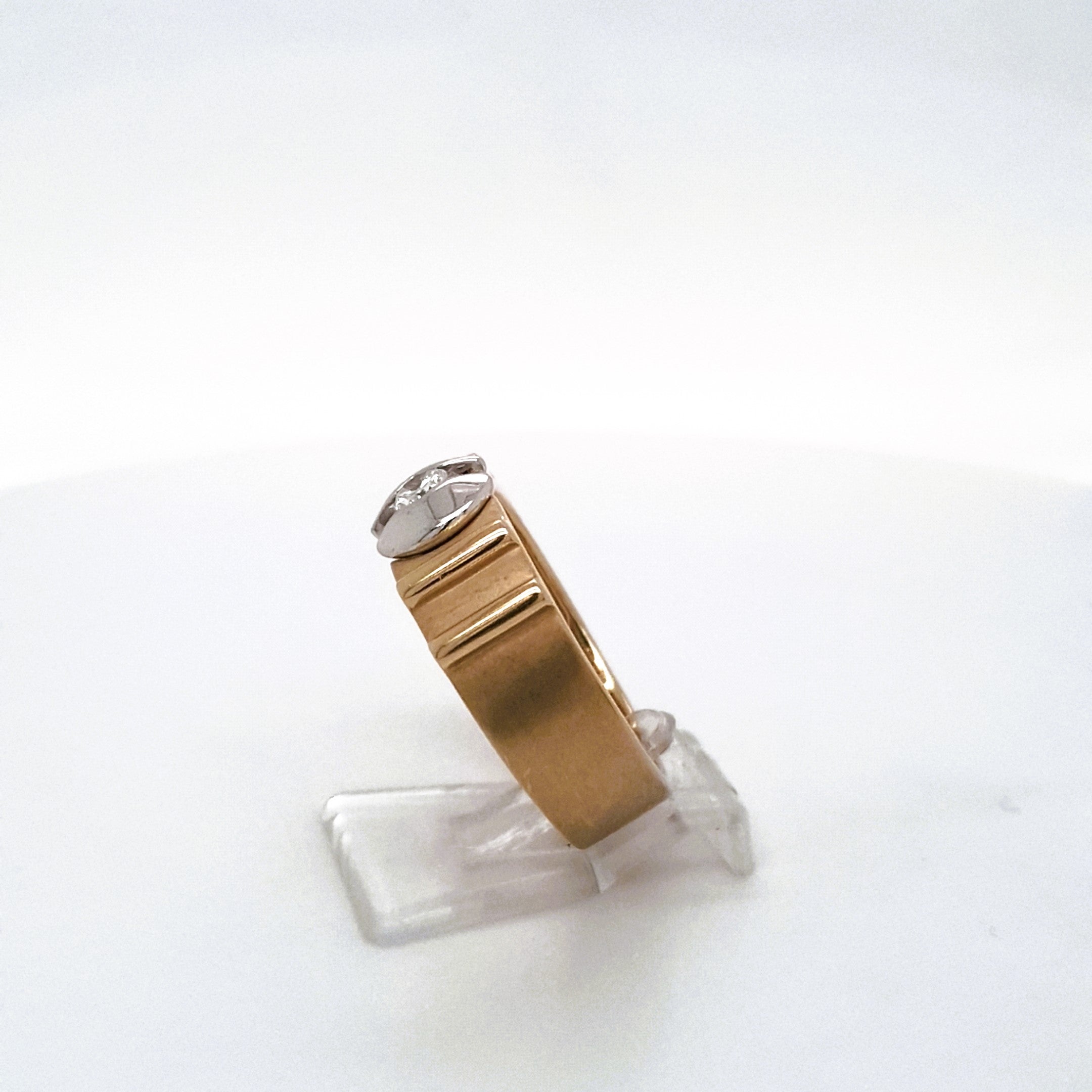Ring Gelb Weiß Gold 585 Brillant Unisex Schmuck