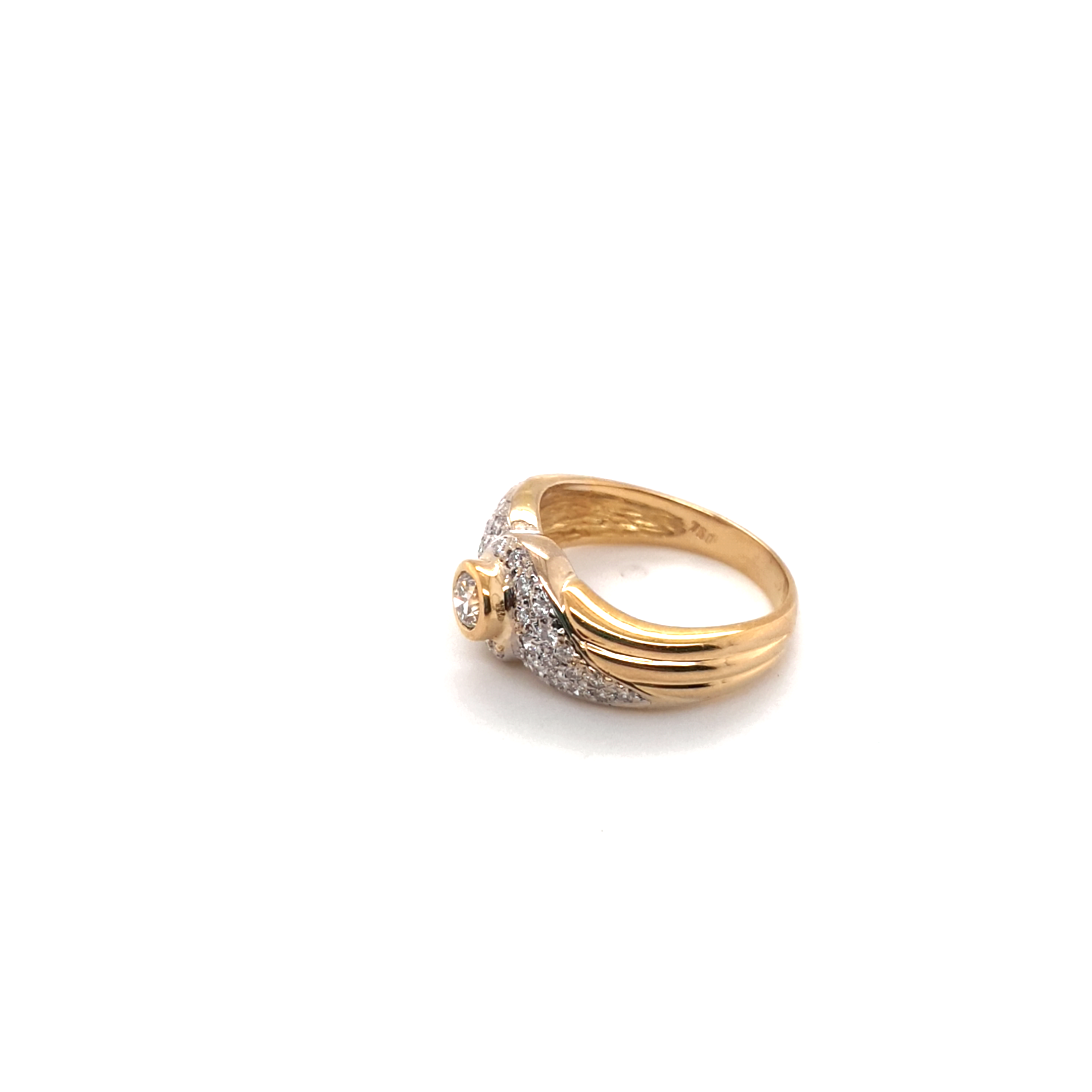 Damen Ring Gelbgold Weißgold 750 18 kt. Brillanten *55* Geschenk