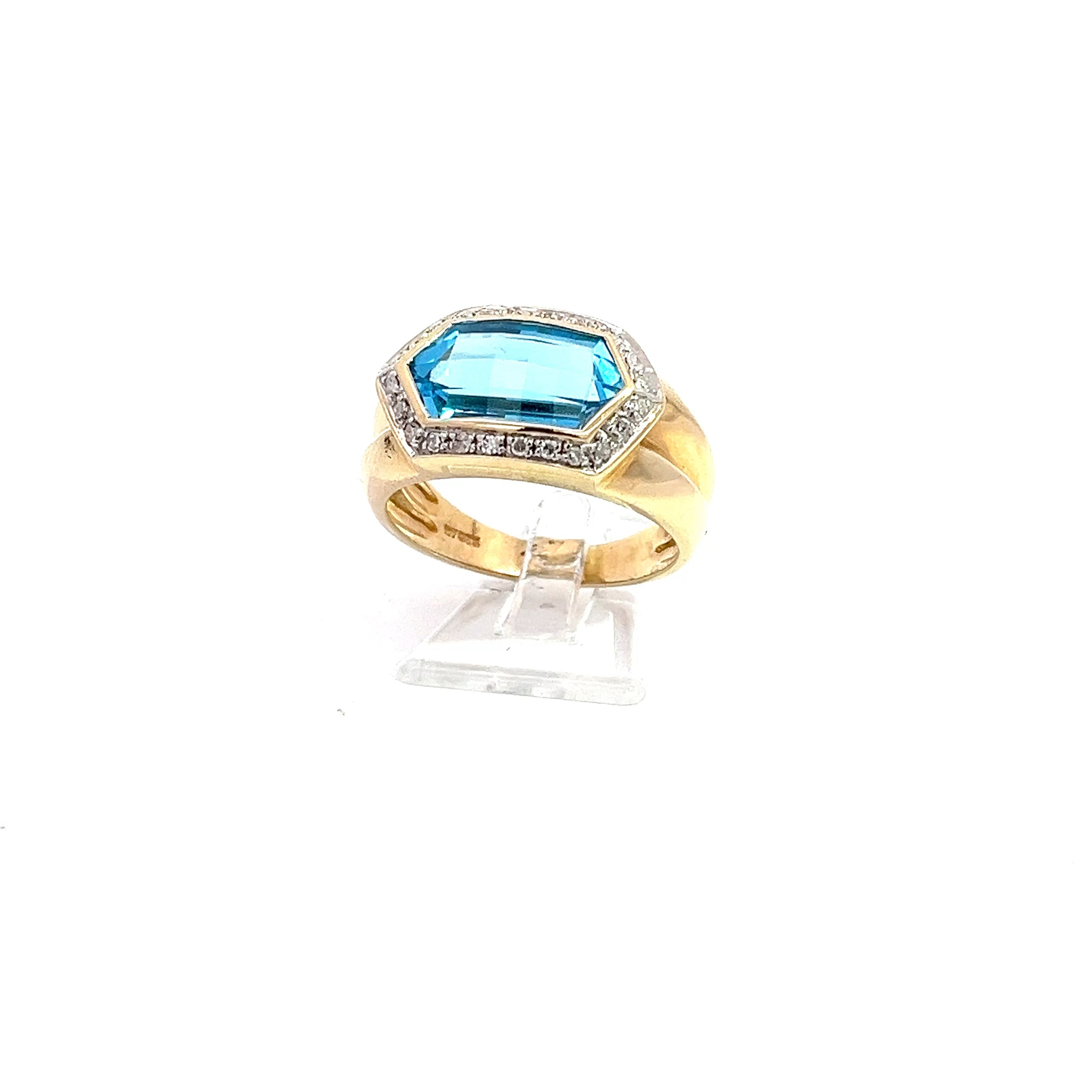 Damenring Gold 585 14kt. Brillanten und Schmuckstein
