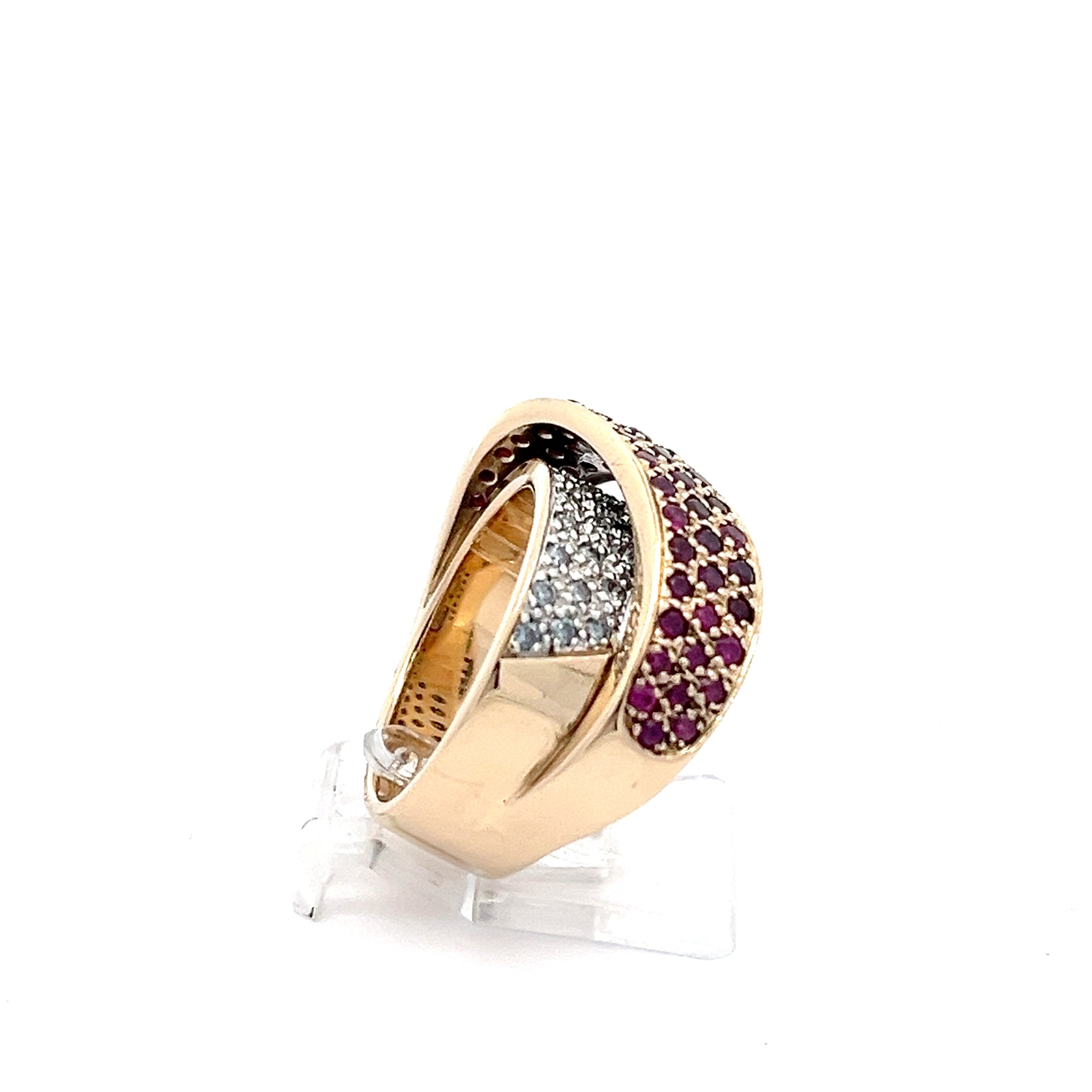 CHRIST Ring Gelb Gold 585 14kt. Brill. und Schmuckstein rosa *54*
