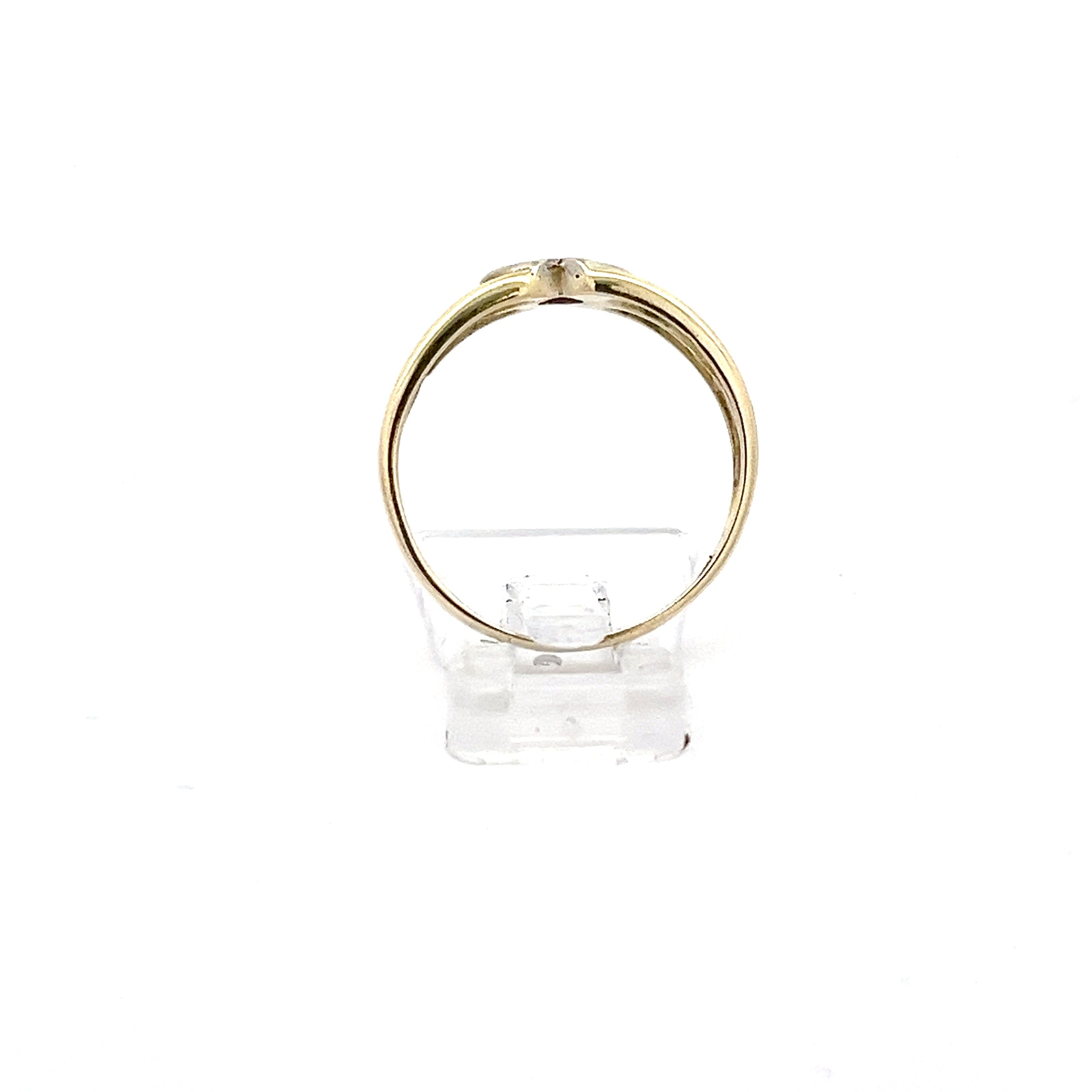 Damen Ring Gold 585 14kt. Schmuckstein rosa *57*