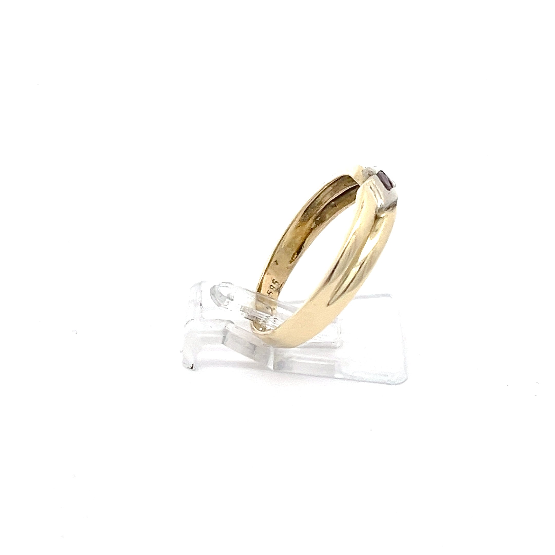 Damen Ring Gold 585 14kt. Schmuckstein rosa *57*