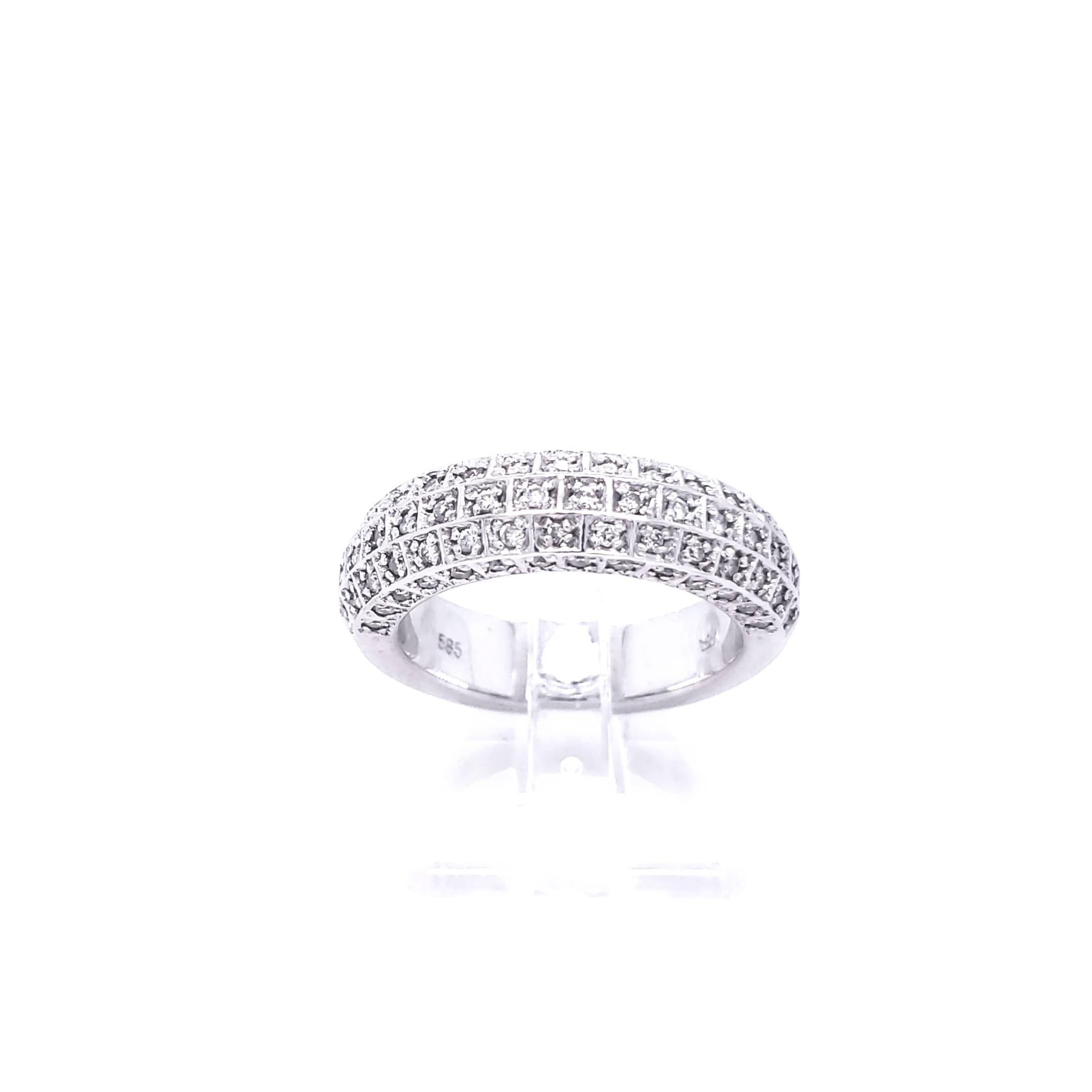 Ring Weißgold 585 mit 74 Brillanten Gr. 52-53