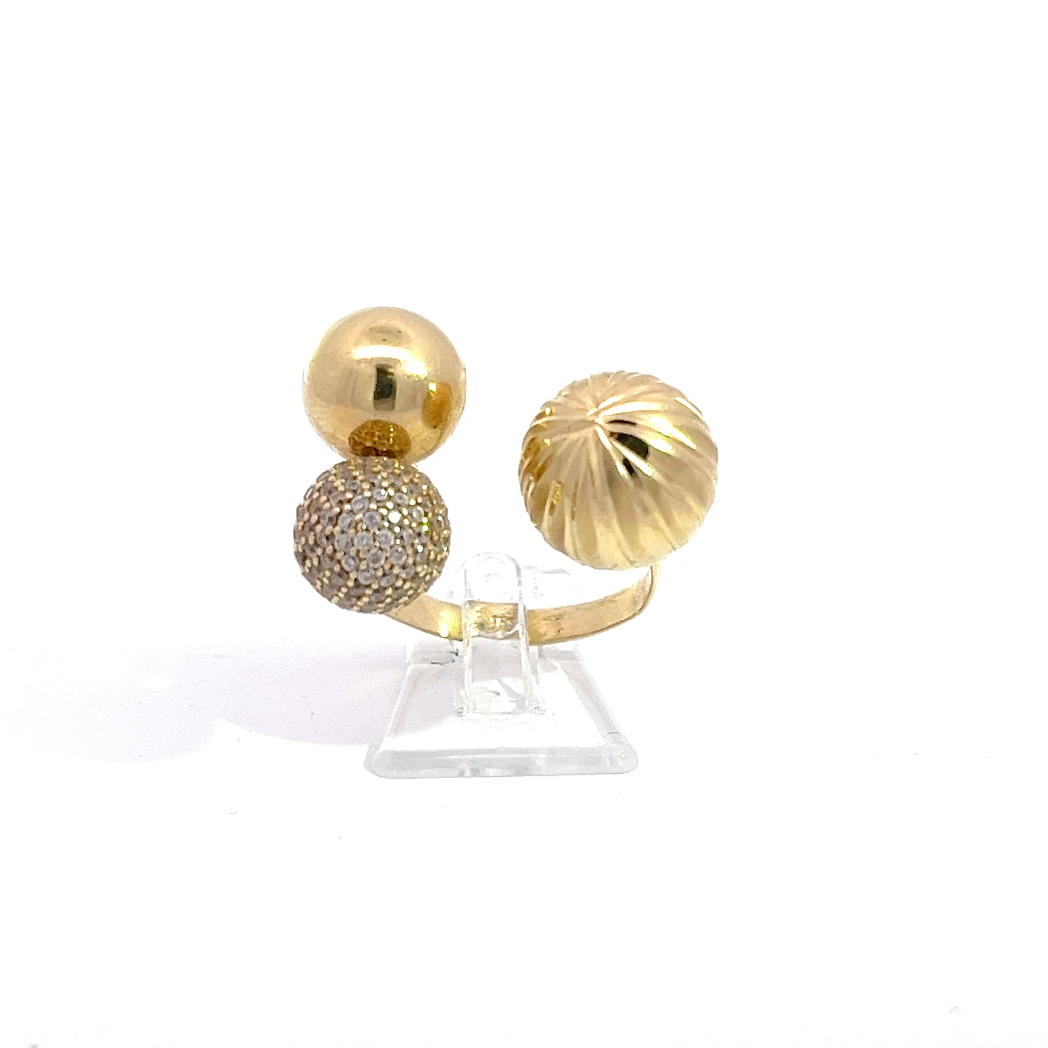 Damenring Gold Zirkonia Kugeln *58*