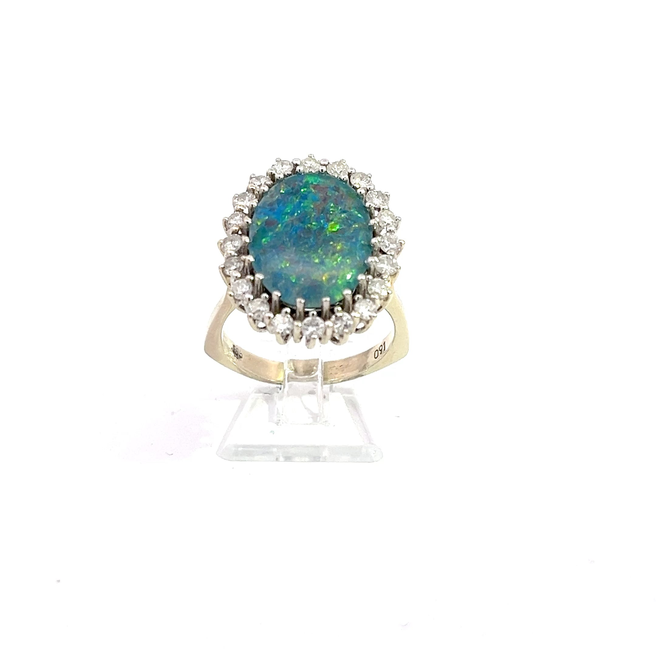Damenring Gold Opal 20 Brill. ca. 0,9ct *56*