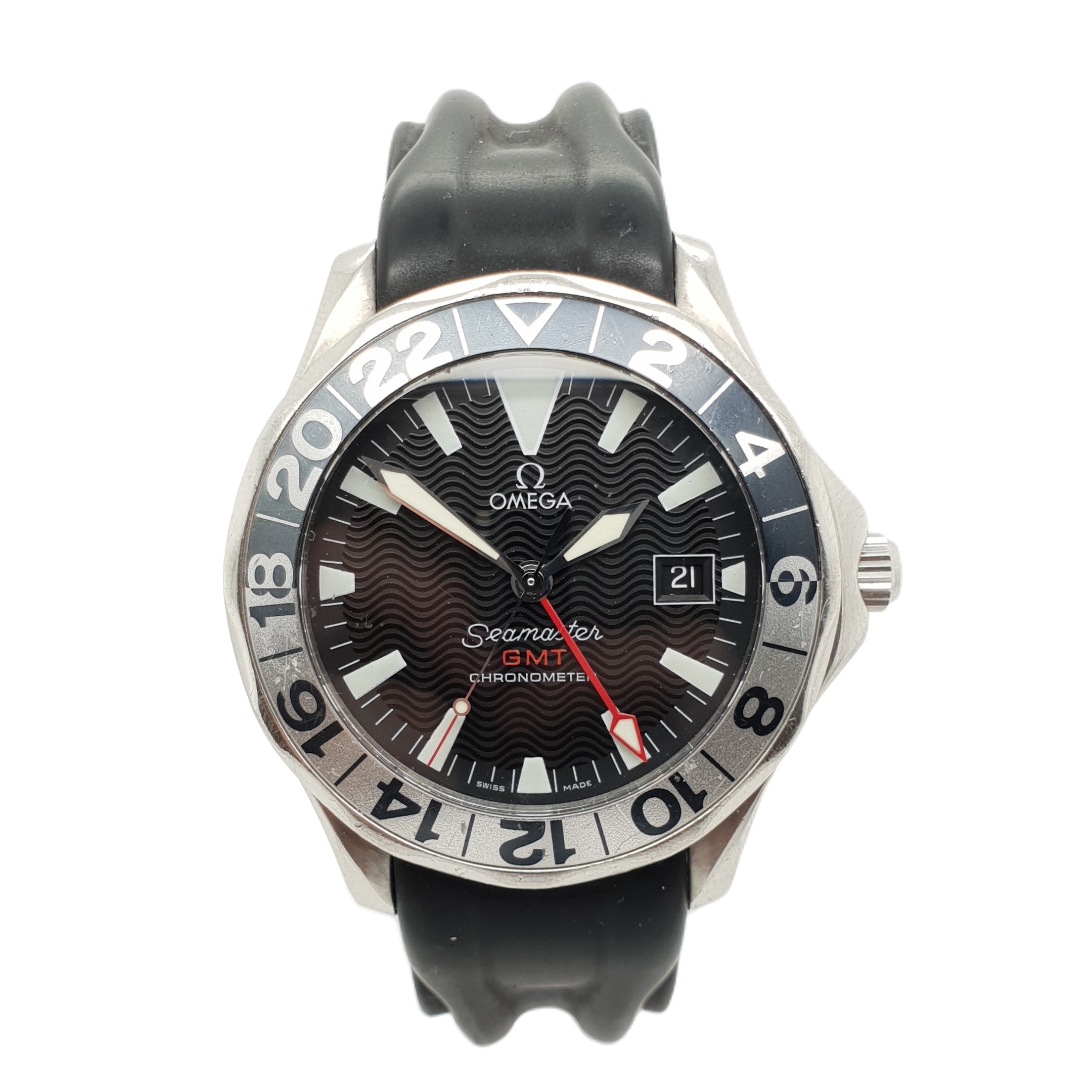 OMEGA Seamaster 300 GMT 50th Anniversary Stahl Kautschuk Ref.2834.50.91  Herrenuhr