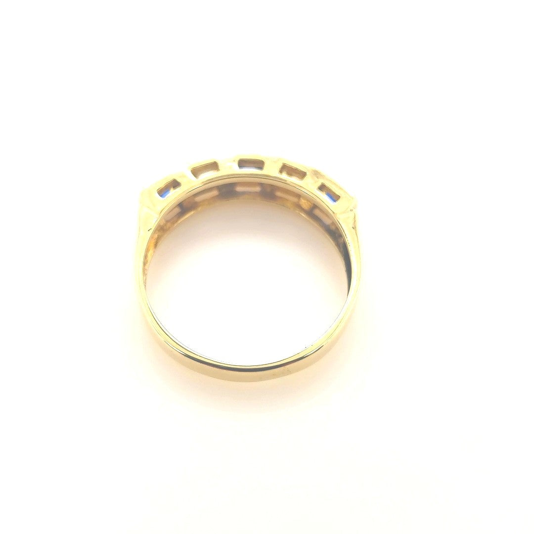 Ring Gold 585 14 kt Schmucksteine Blau Zirkonia Damen