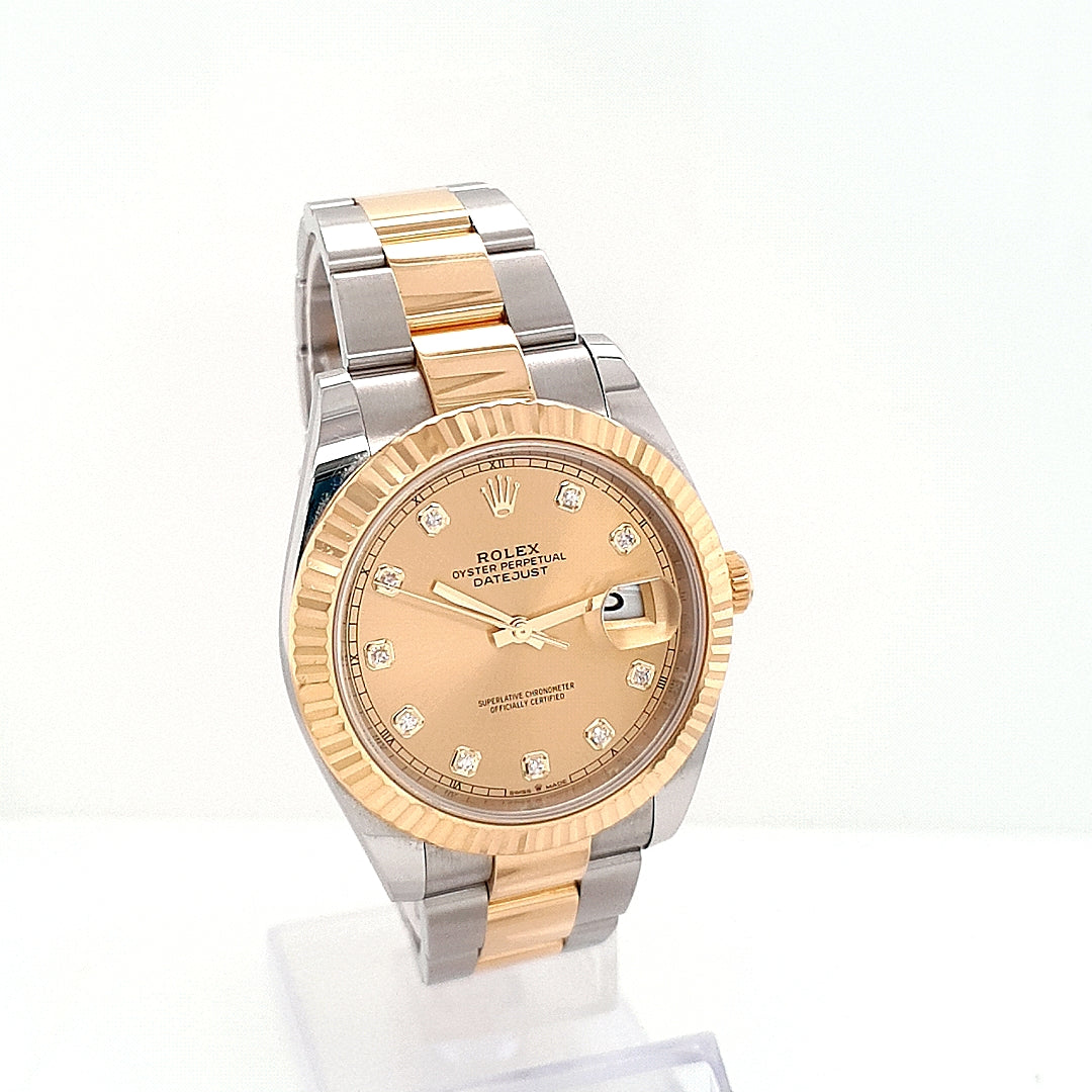 Rolex Datejust Stahl/Gold Diamanten 41 Ref.126333 Full-Set