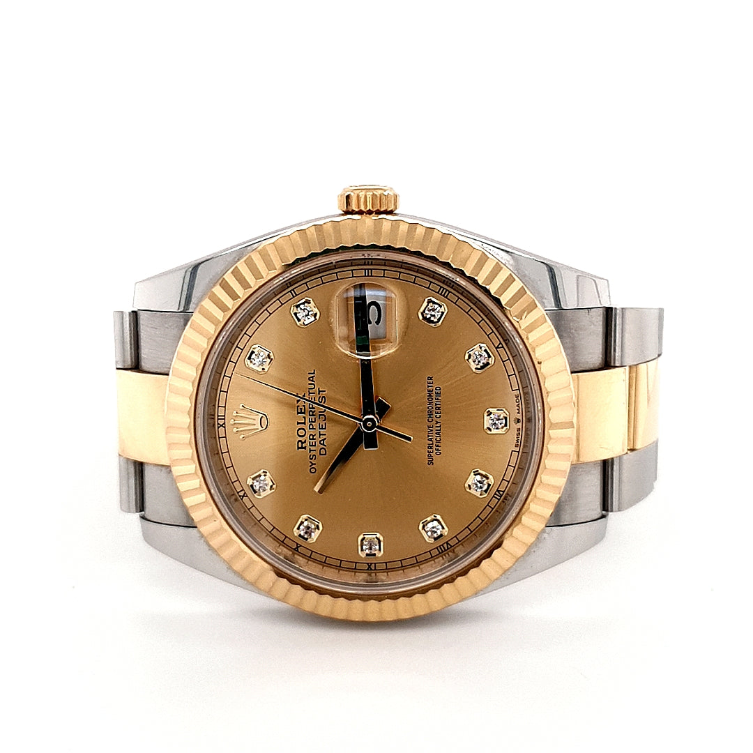 Rolex Datejust Stahl/Gold Diamanten 41 Ref.126333 Full-Set