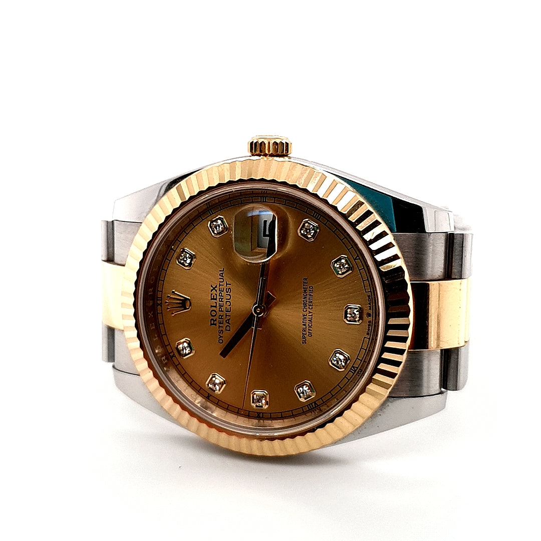 Rolex Datejust Stahl/Gold Diamanten 41 Ref.126333 Full-Set