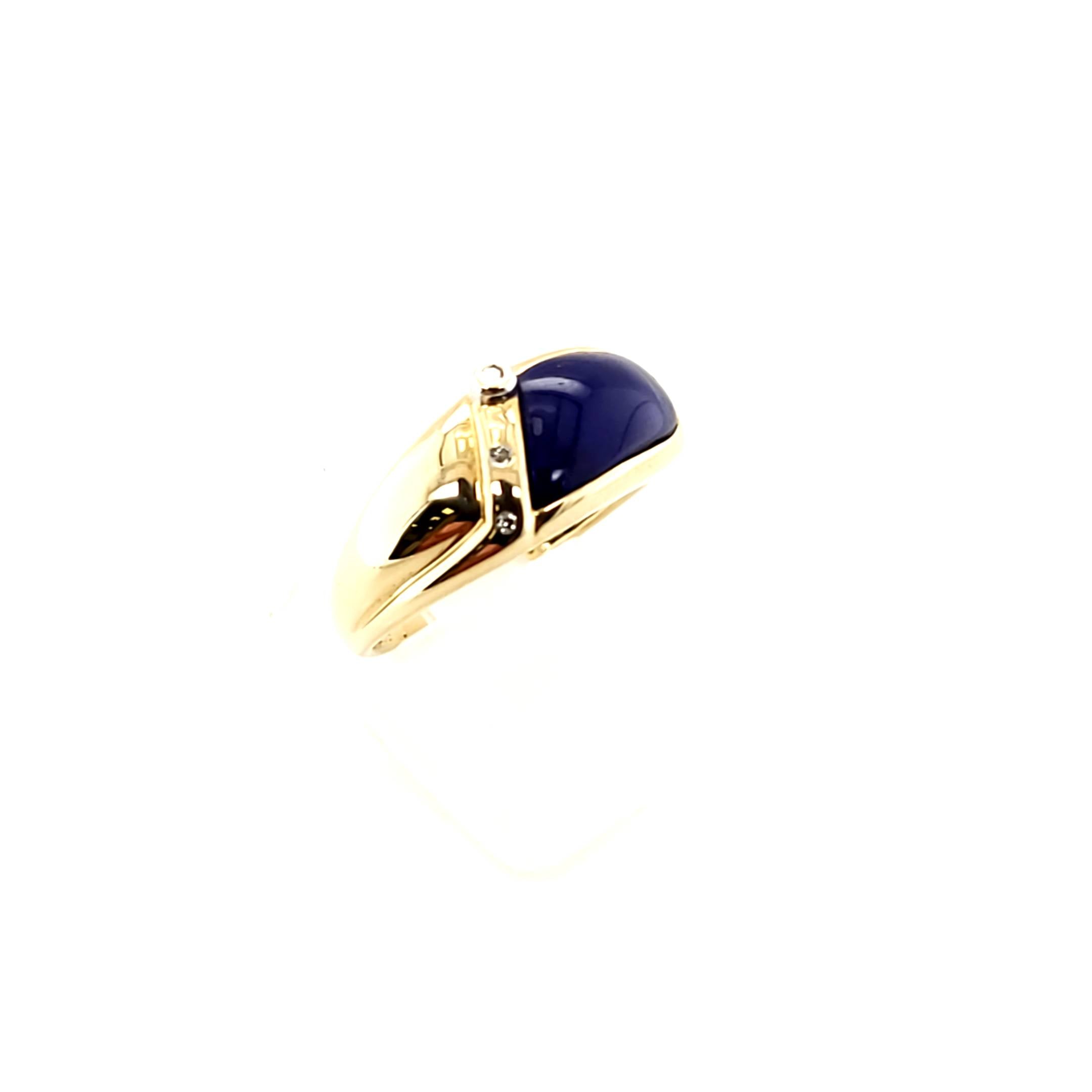 Ring Gold 585 14 kt Diamanten Schmuckstein Blau Damen