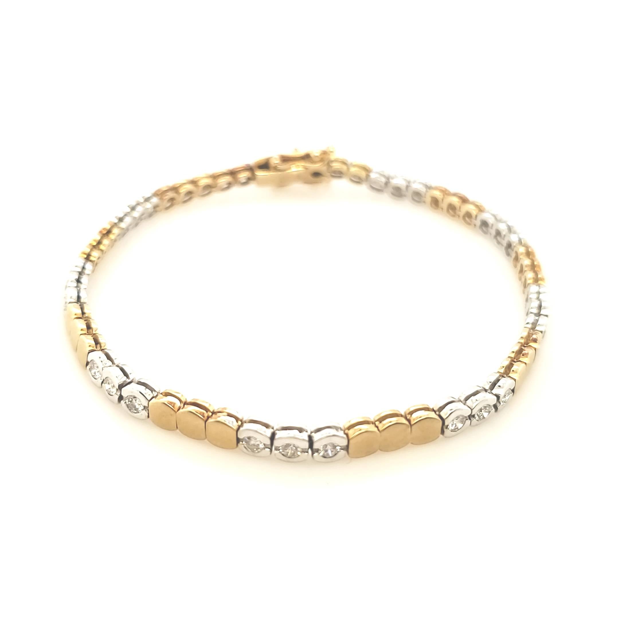 Armband Gelbgold Weißgold 585 mit Brillanten ca. 18,5cm