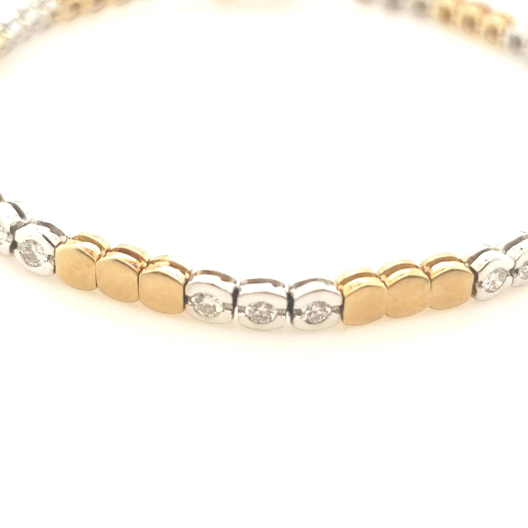 Armband Gelbgold Weißgold 585 mit Brillanten ca. 18,5cm