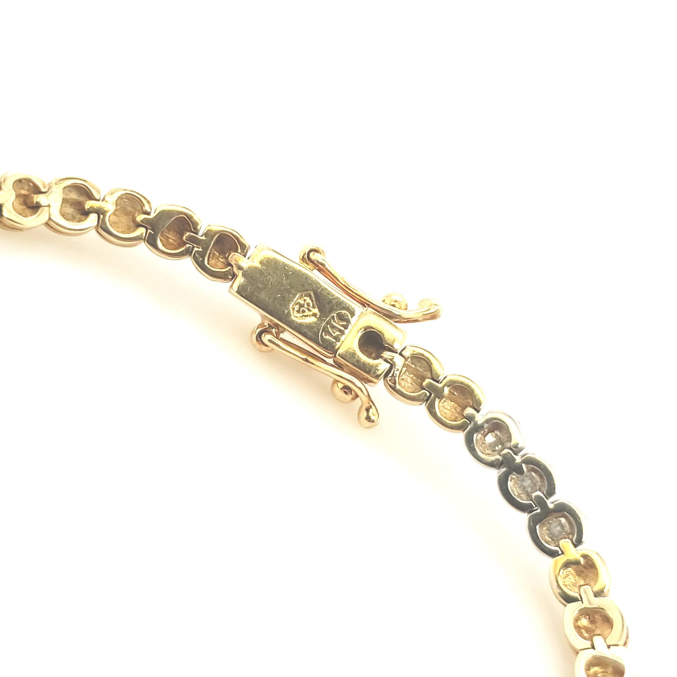 Armband Gelbgold Weißgold 585 mit Brillanten ca. 18,5cm