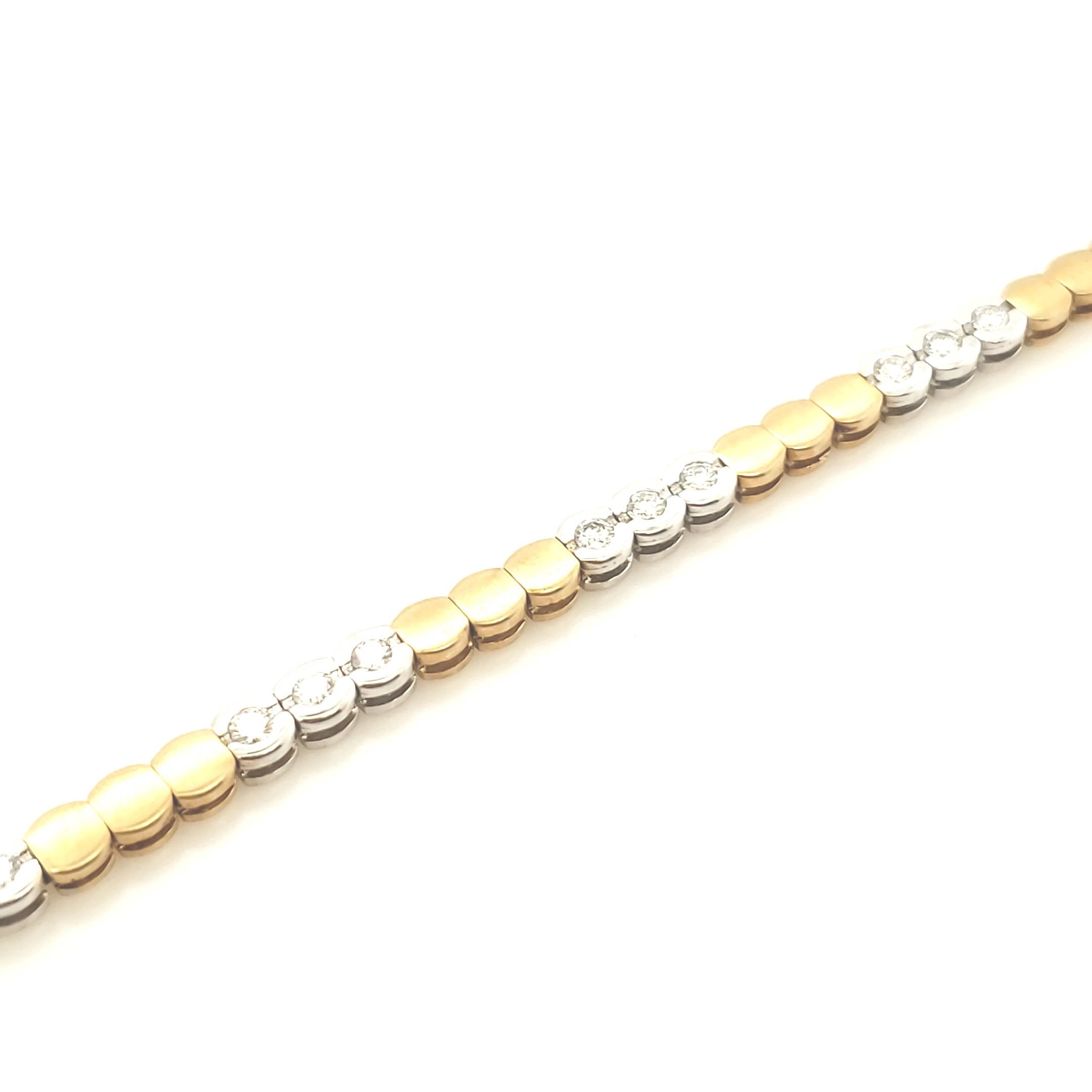 Armband Gelbgold Weißgold 585 mit Brillanten ca. 18,5cm