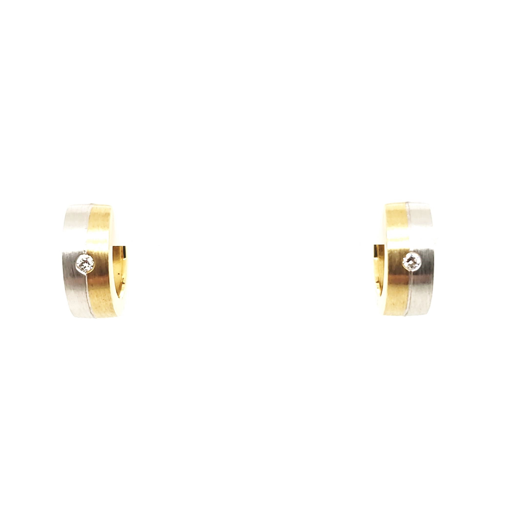 Creolen Ohrringe Gelb-/ Weißgold 585/14kt