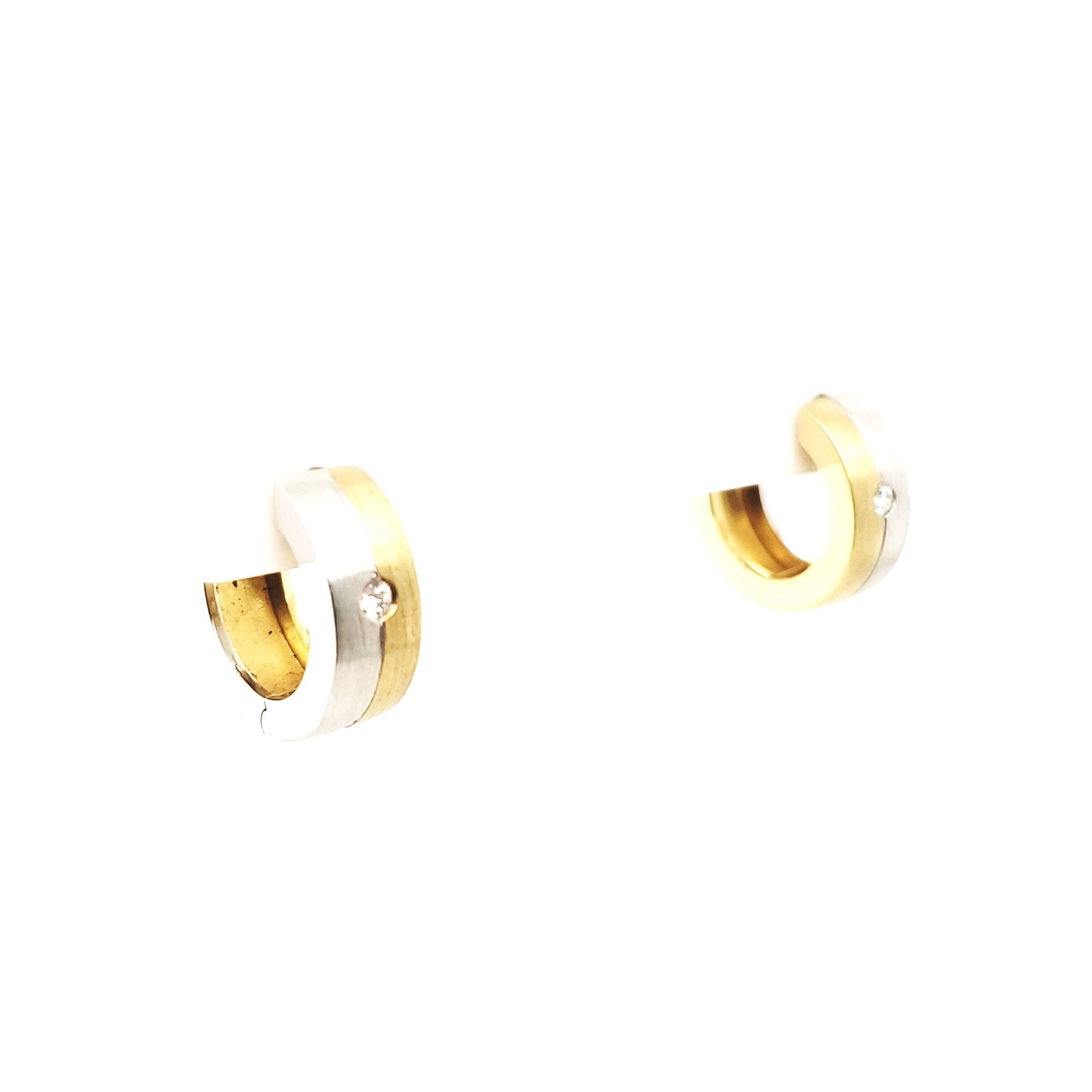 Creolen Ohrringe Gelb-/ Weißgold 585/14kt