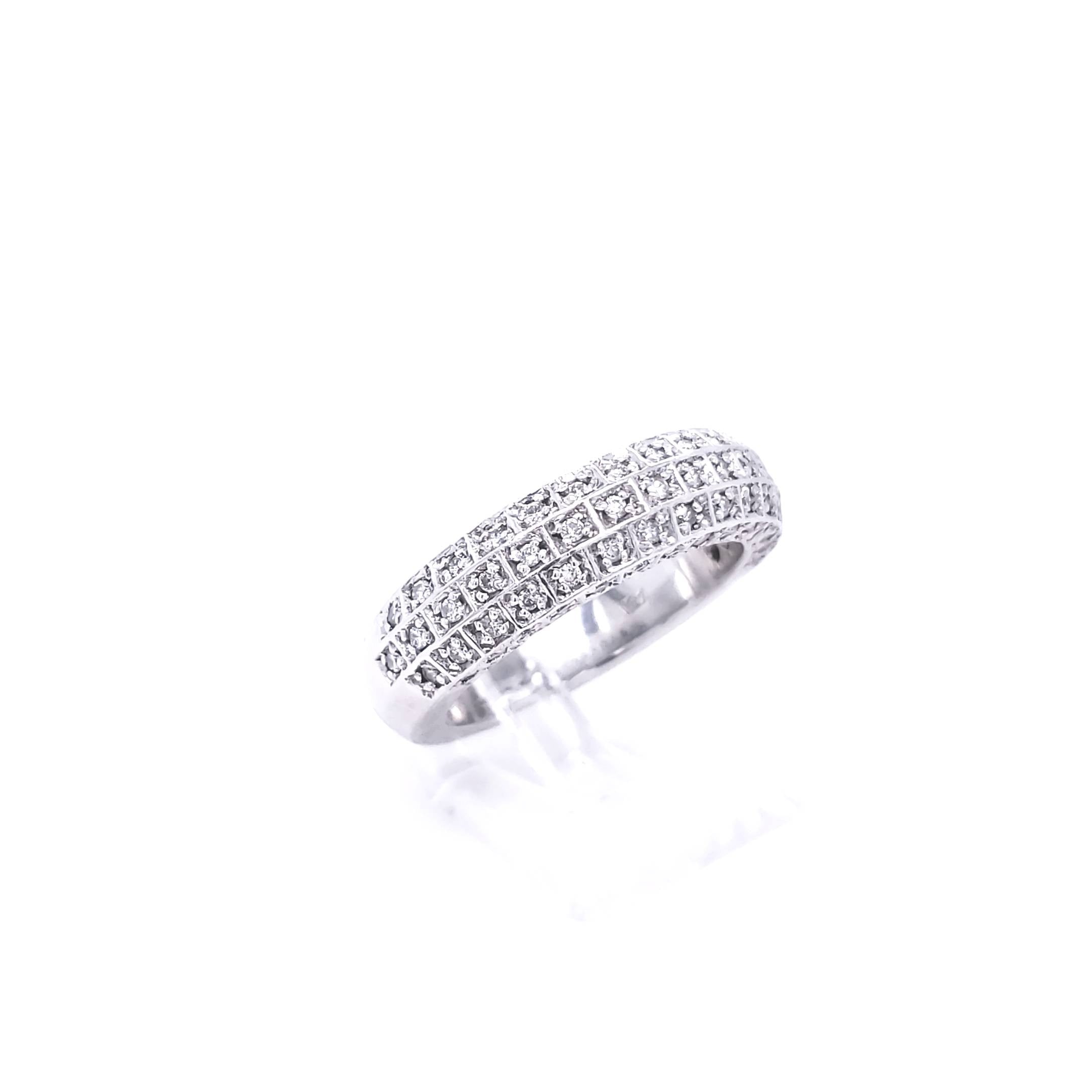 Ring Weißgold 585 mit 74 Brillanten Gr. 52-53