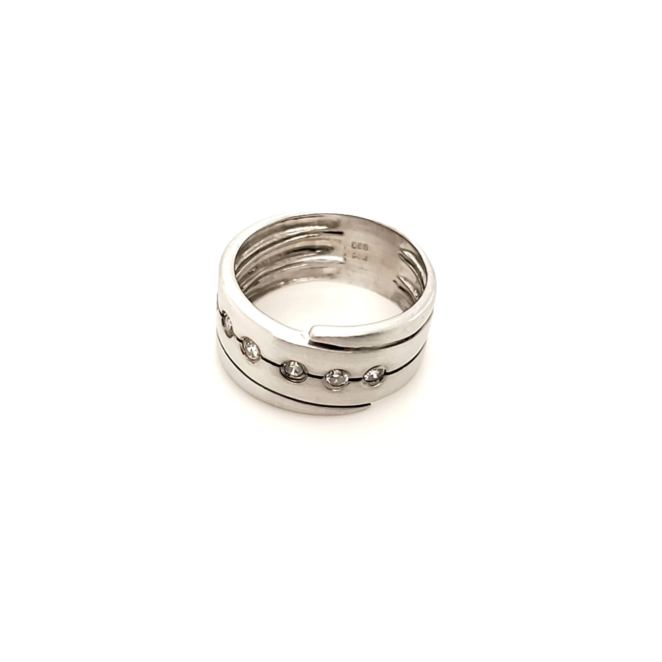 Ring Weißgold 585 Brillanten Gr.53