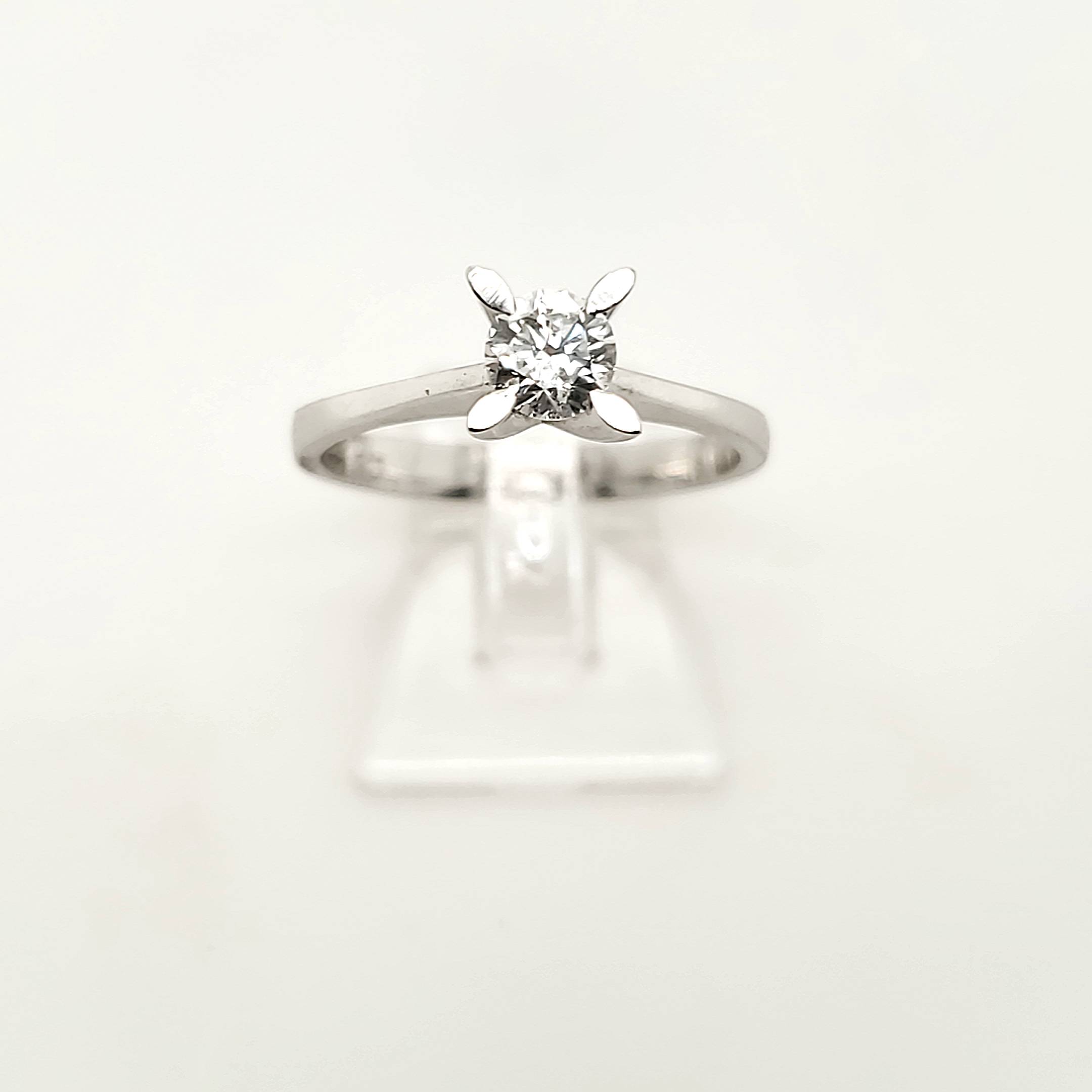 Solitär Ring Weißgold 585 14kt 1 Brillant ca.0,25ct PI Gr.55 / 56