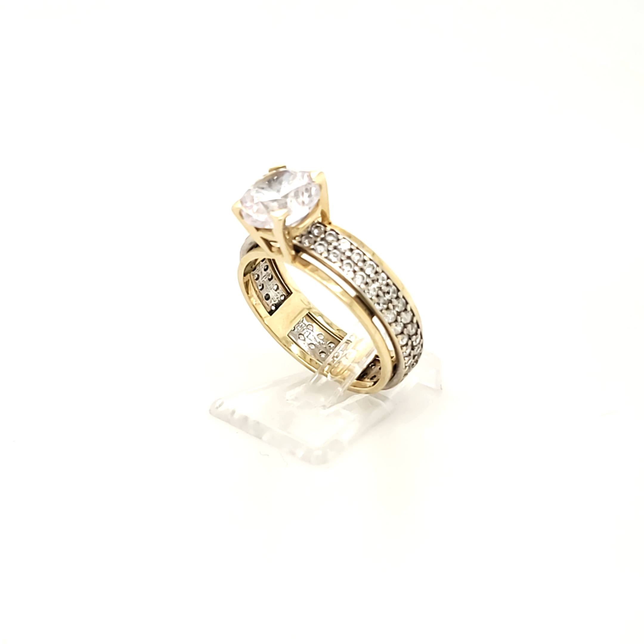 Drehring Gelbgold Weißgold 585 Gr.56