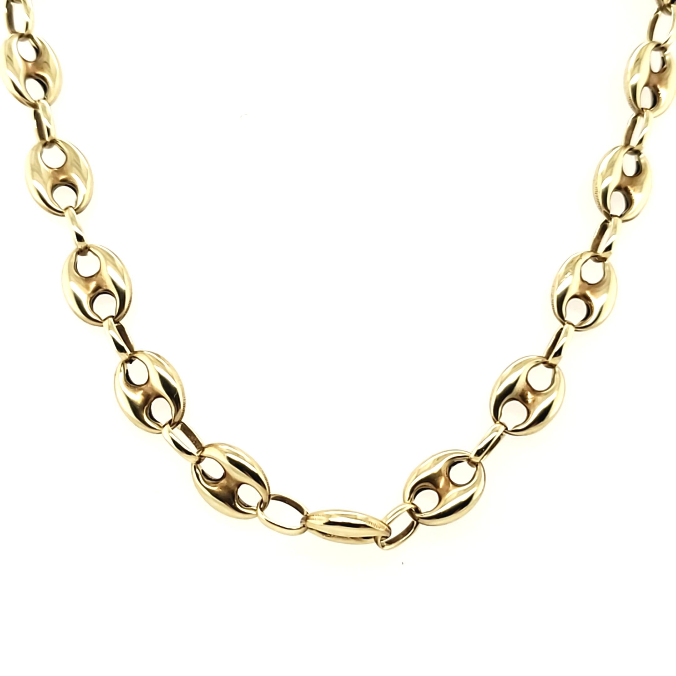 Bohnenkette Gelbgold 585/14kt ca.60cm lang
