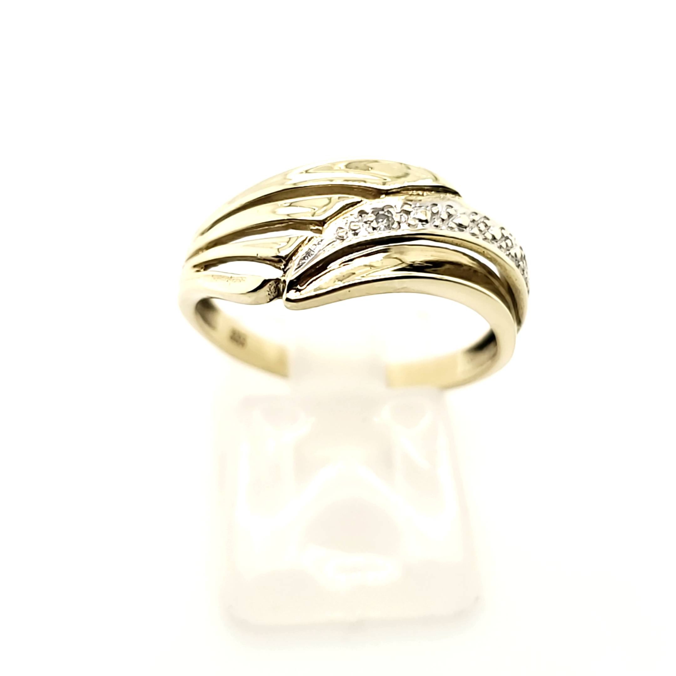Ring Gelb/Weißgold 333/8kt 1 Farbloser Schmuckstein Größe 58
