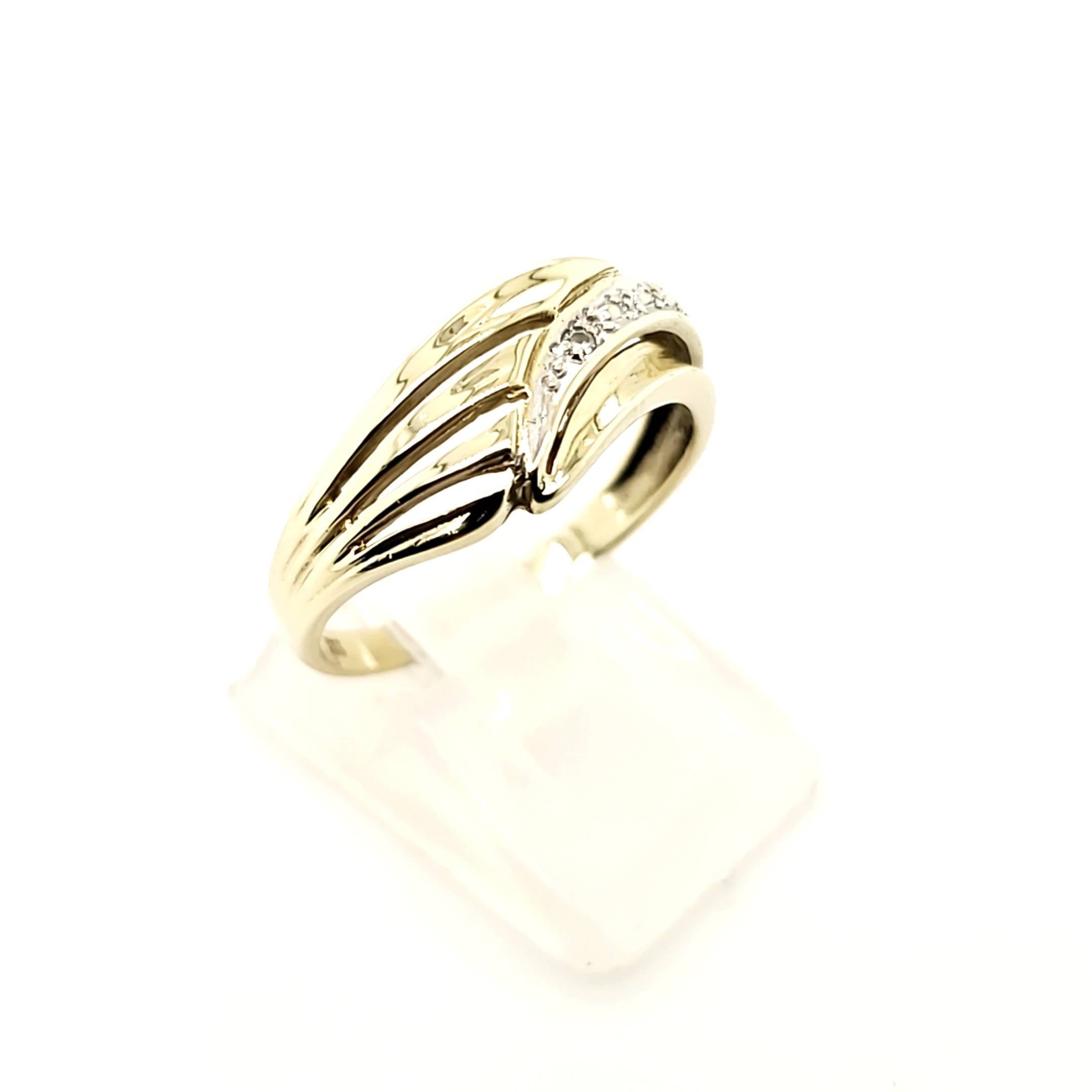 Ring Gelb/Weißgold 333/8kt 1 Farbloser Schmuckstein Größe 58