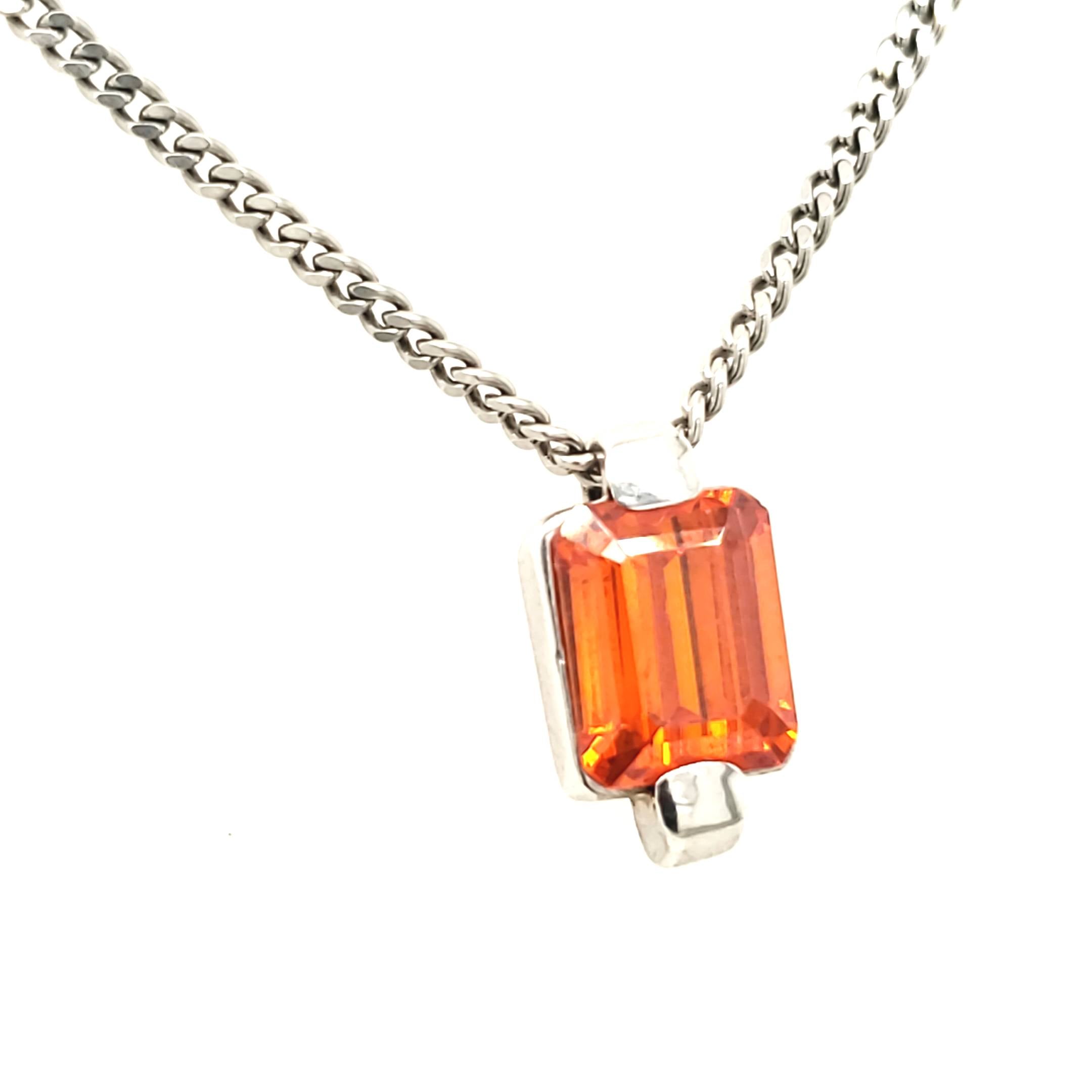 Kette Silber 925 mit Anhänger Schmuckstein ca.42,5cm