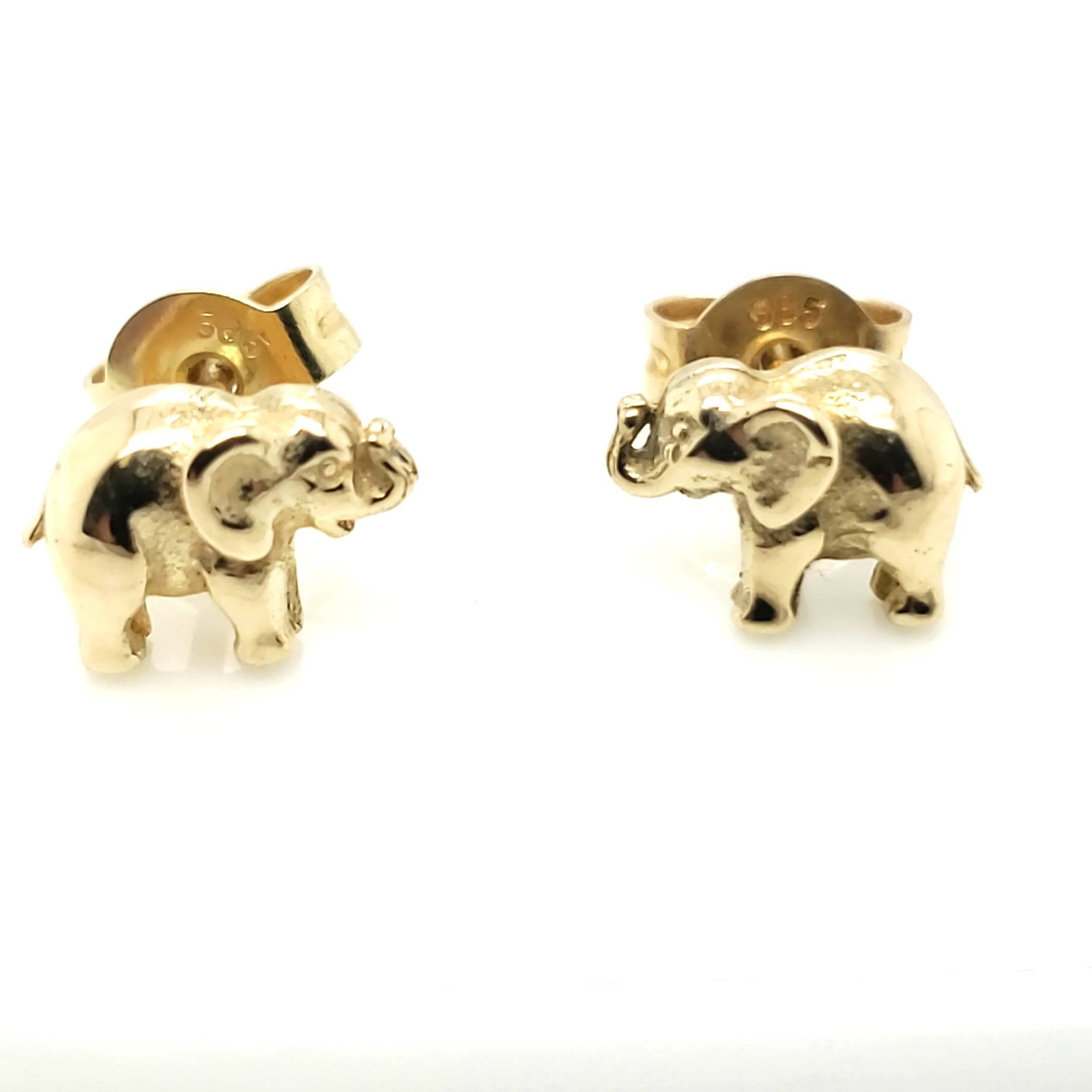 Ohrringe Elephanten Gelbgold 585 Kinder Erwachsene