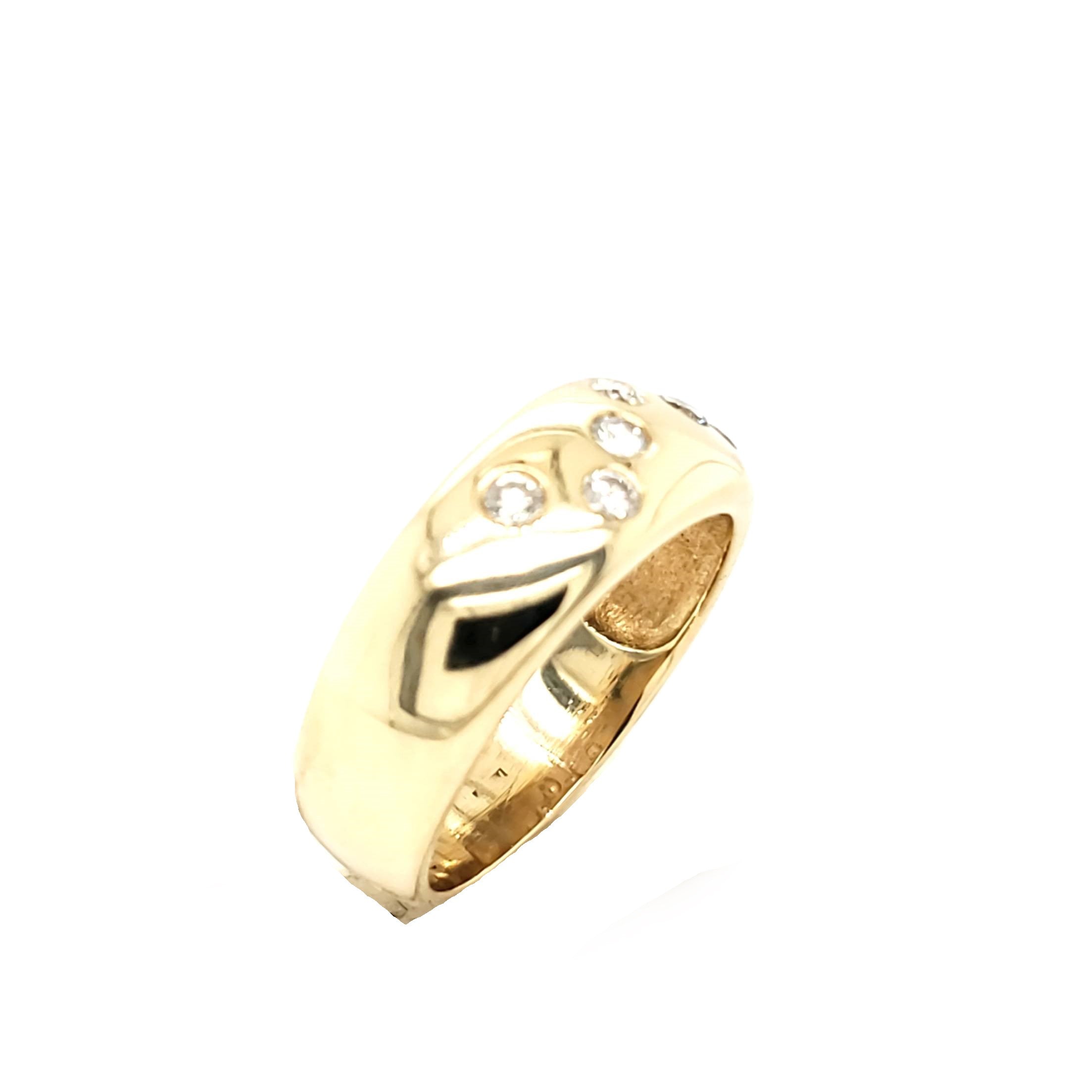 Ring Gelbgold 585 6 Brillanten zusammen ca.0,30ct Gr.55
