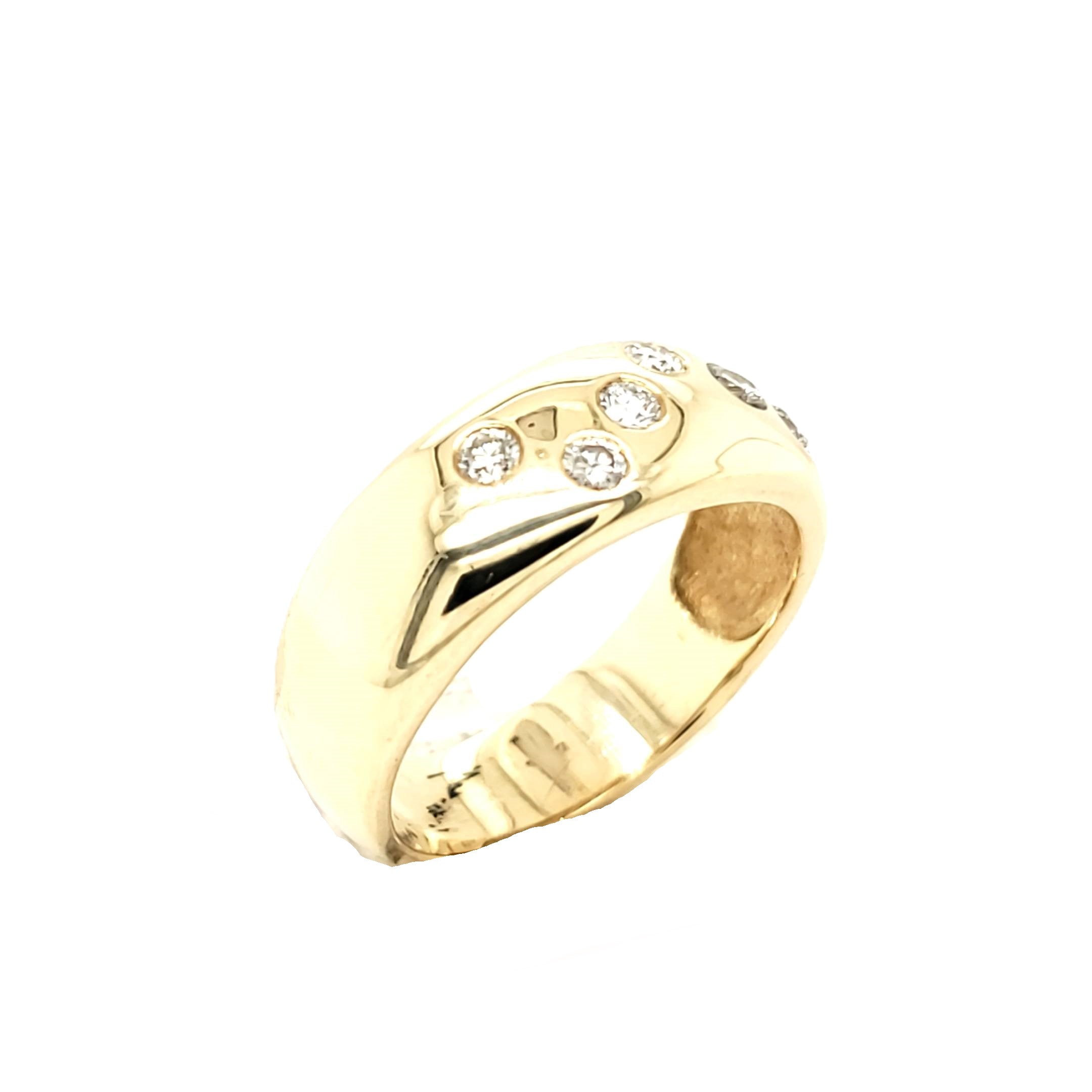 Ring Gelbgold 585 6 Brillanten zusammen ca.0,30ct Gr.55