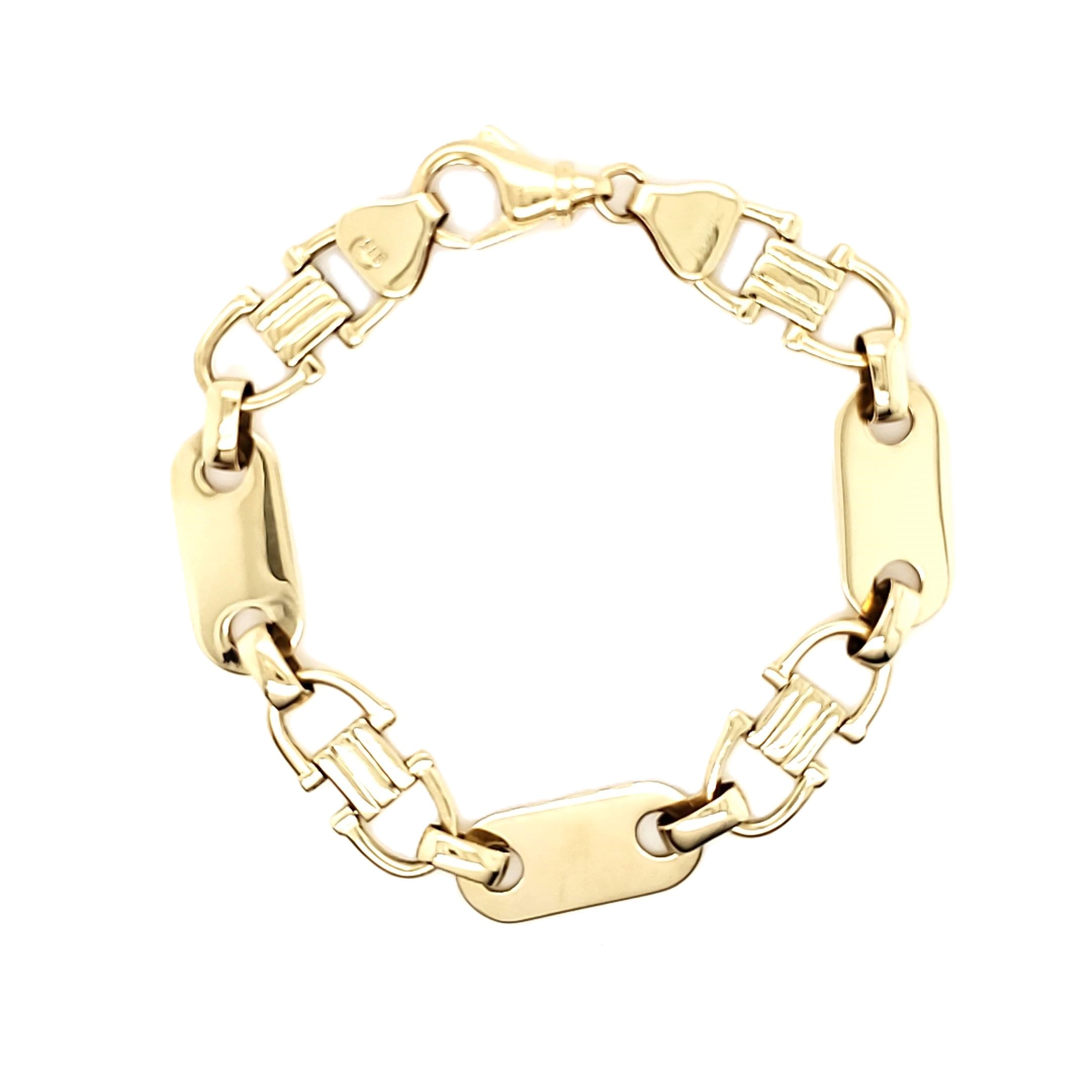 Plattensteigbügel Armband Gelbgold 585 Länge 23cm