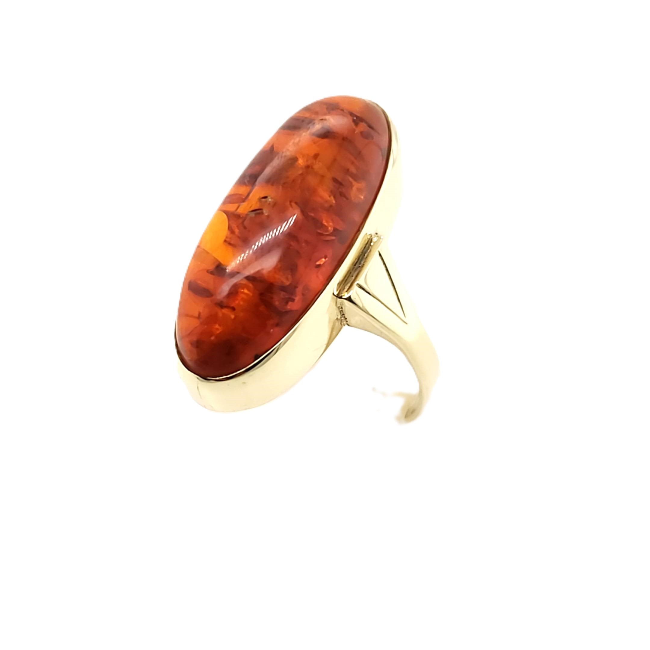 Ring Gelbgold 333 1 Bernstein Größe 57