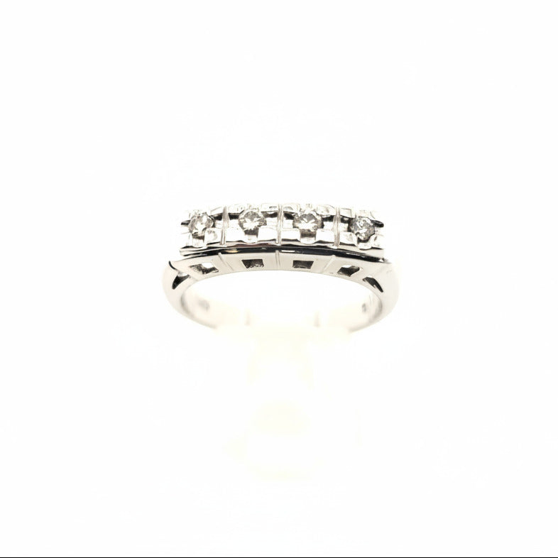 Ring Weißgold 585 4 Brillanten a.ca.0,05ct zus.ca.0,20ct