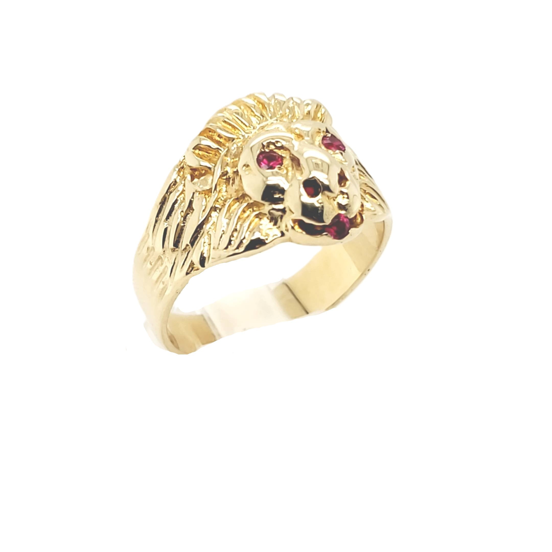 Ring Gelbgold 585/14kt Gr.63 Löwenkopf