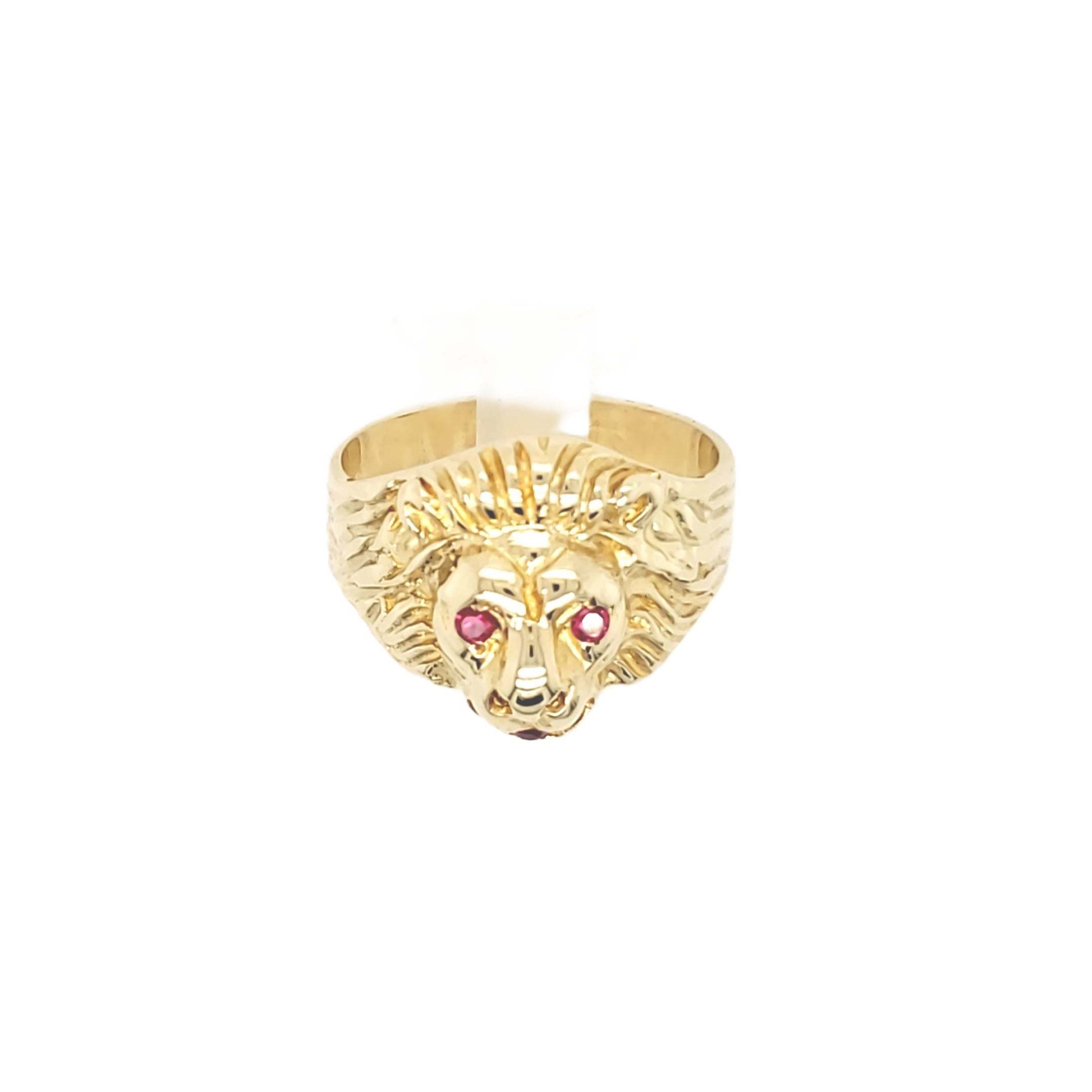 Ring Gelbgold 585/14kt Gr.63 Löwenkopf